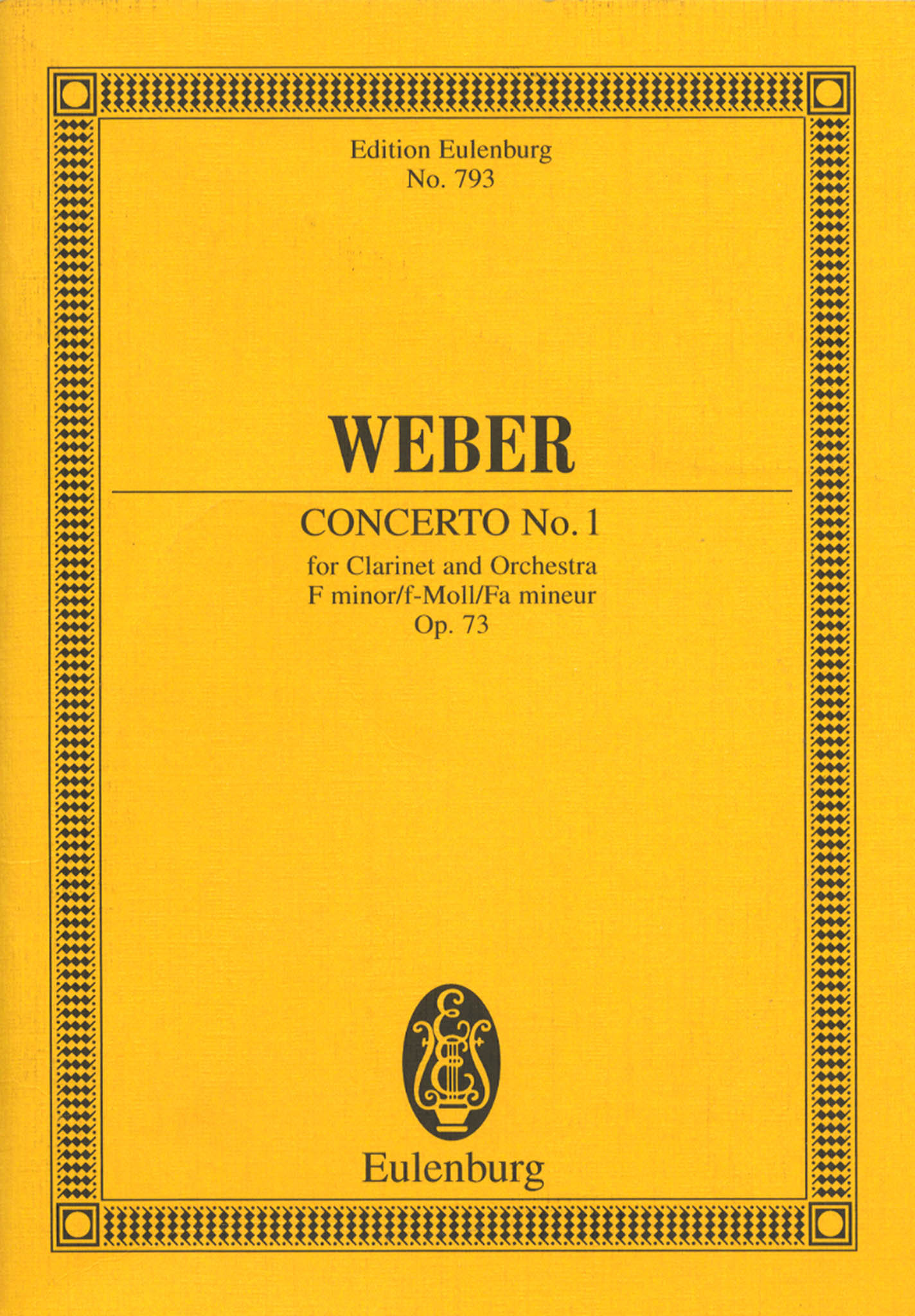 Clarinet Concerto No. 1 in F Minor, Op. 73 Cover
