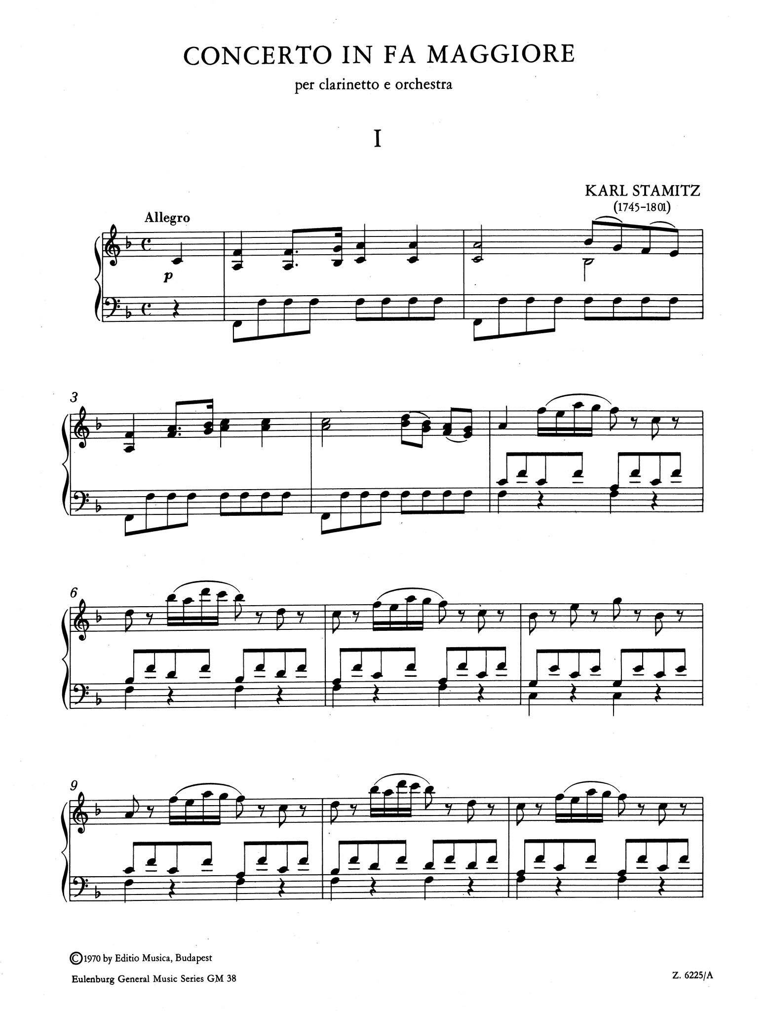 Clarinet Concerto No. 1 (Kaiser) in F Major - Movement 1