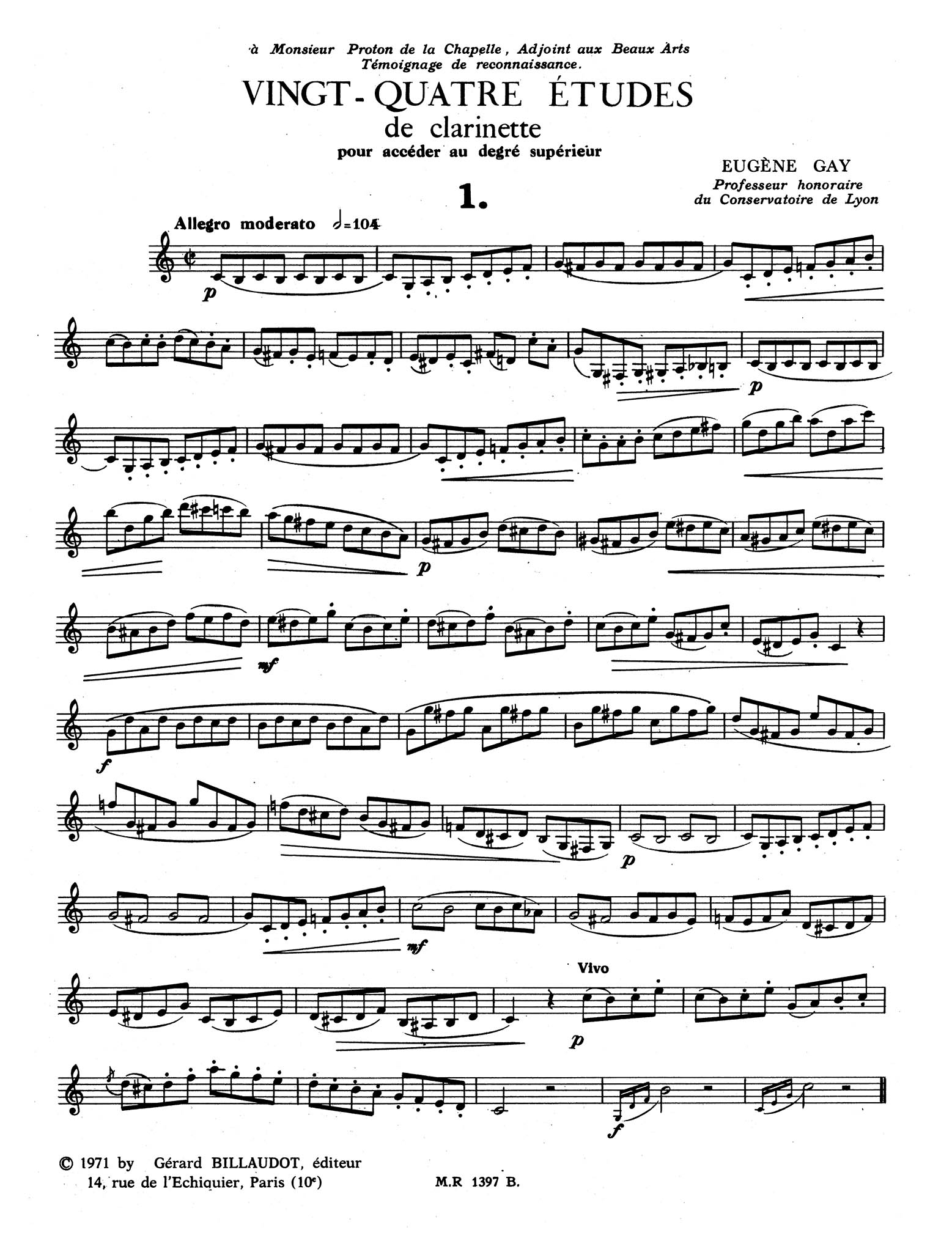 24 Etudes for Clarinet Page 1