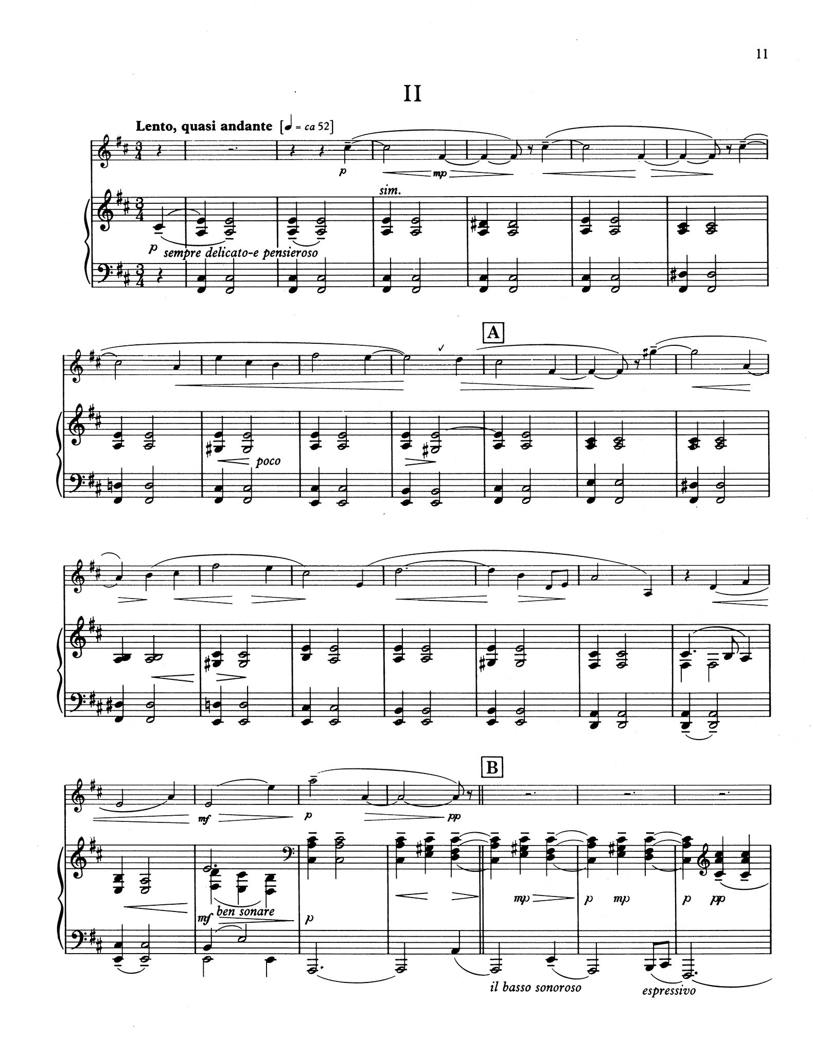 Sonatina for Clarinet & Piano - Movement 2