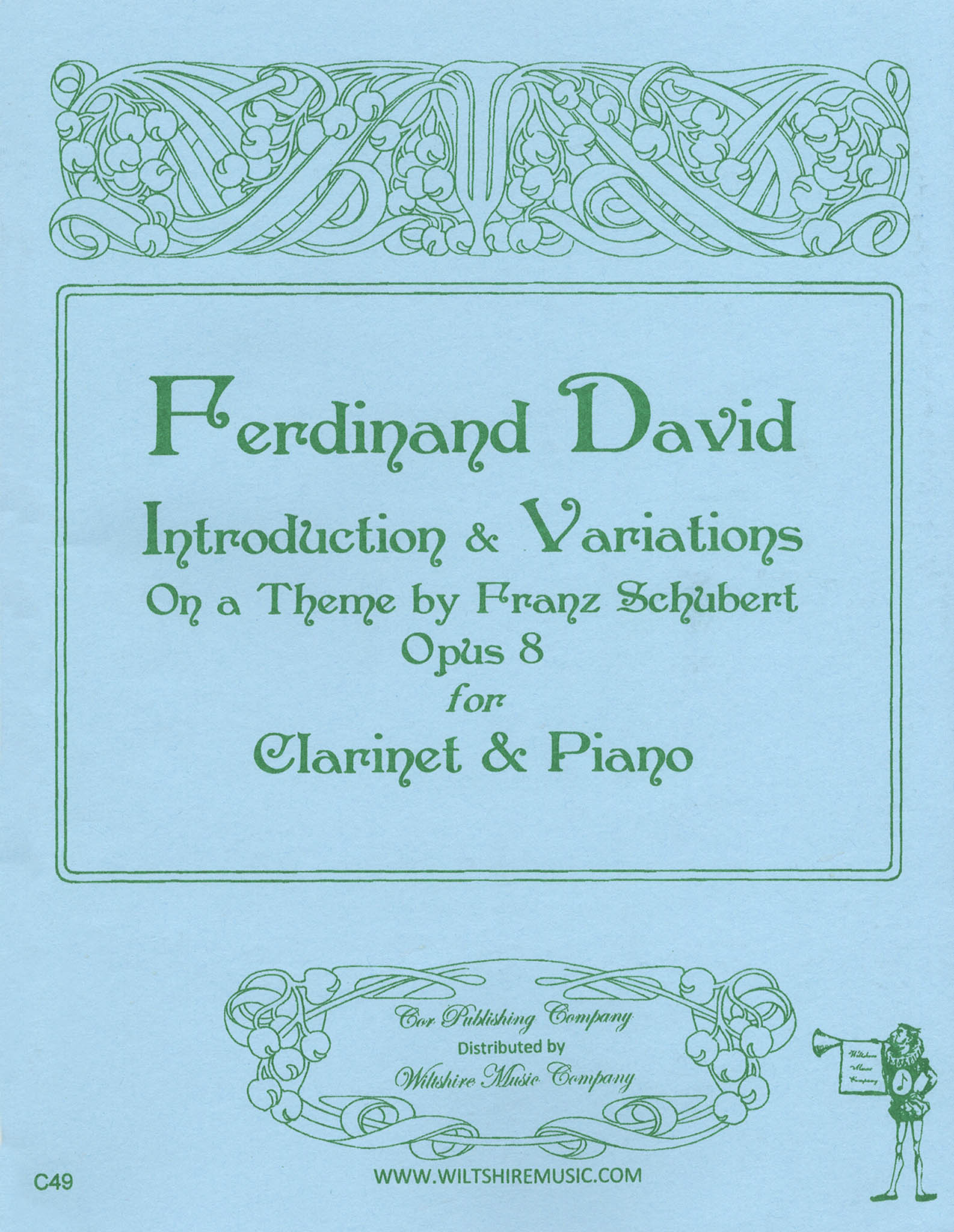 Ferdinand David Variations on Schubert Op. 8 Cover