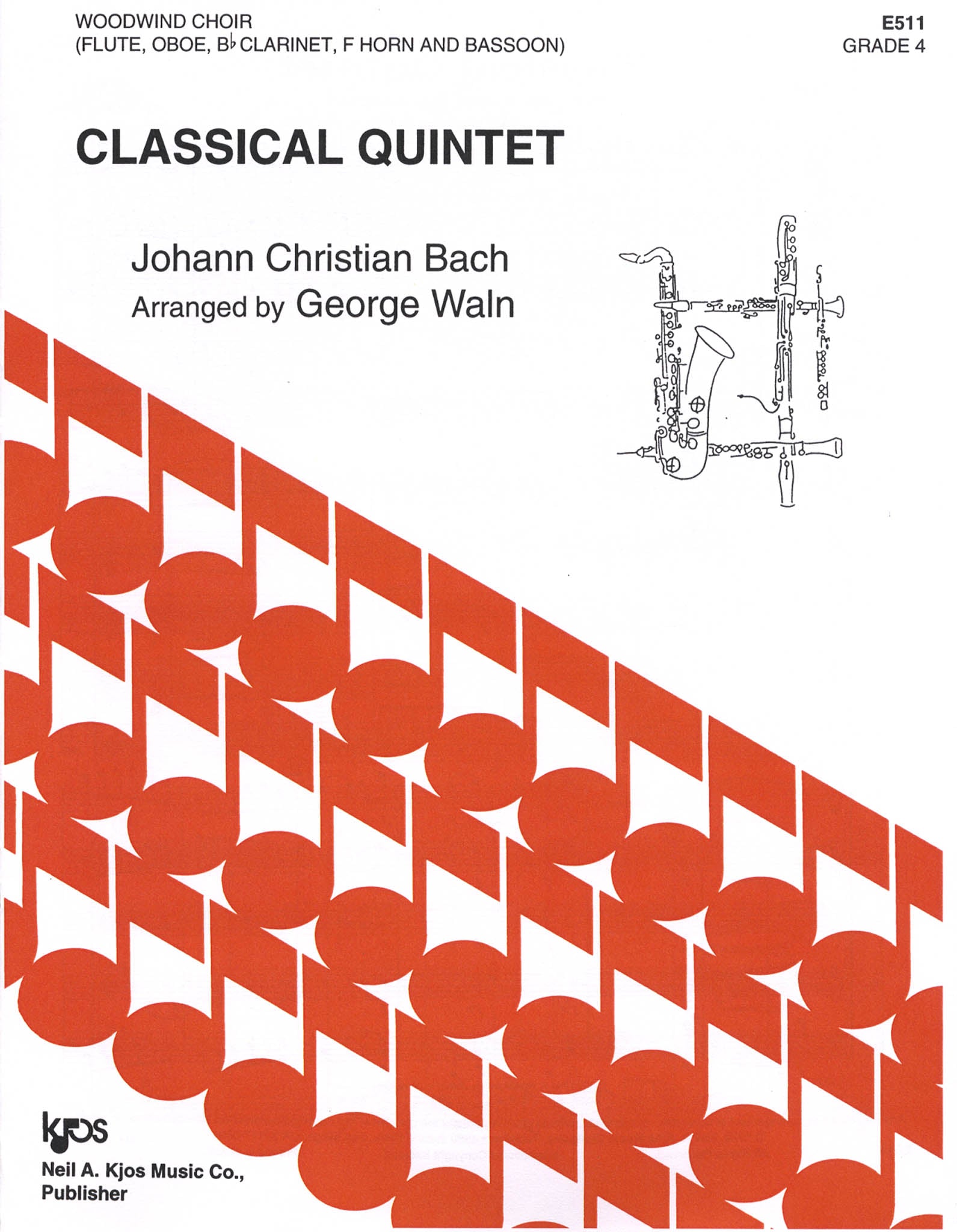 J. C. Bach Military Quintet No. 3 W. B81 wind quintet arrangement cover
