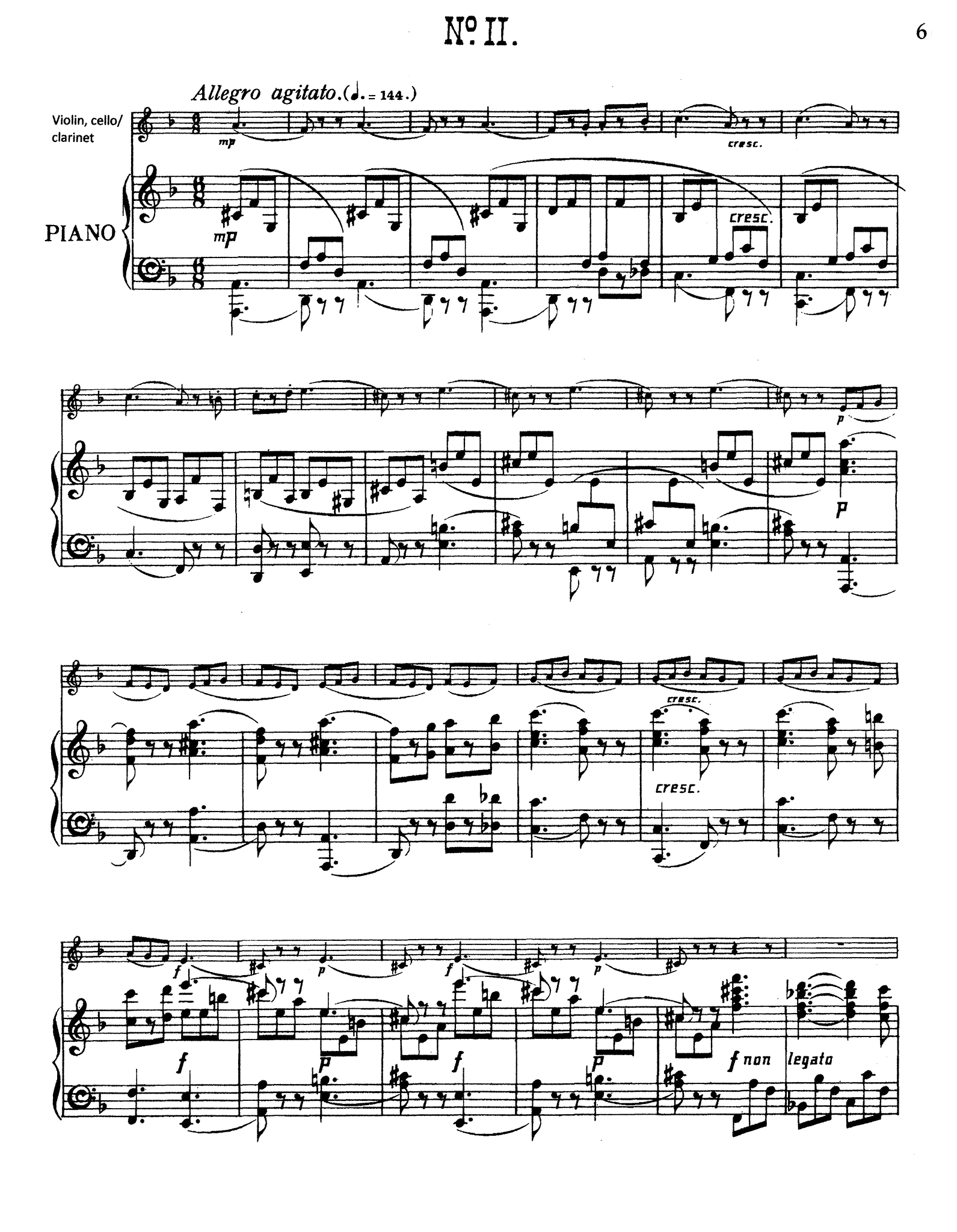 Stanford Three Intermezzi, Op. 13 clarinet and piano - Movement 2