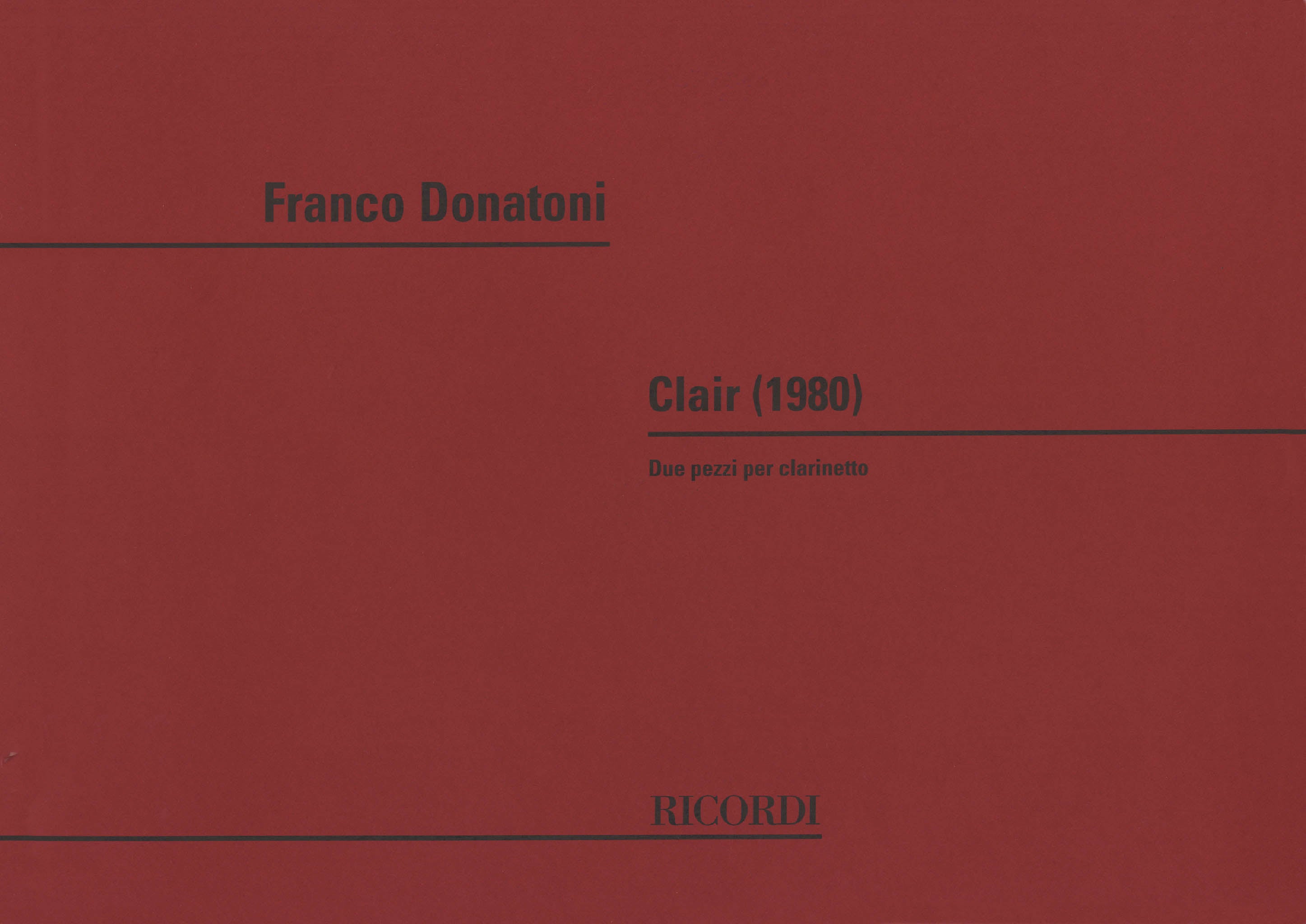 Donatoni Clair Cover