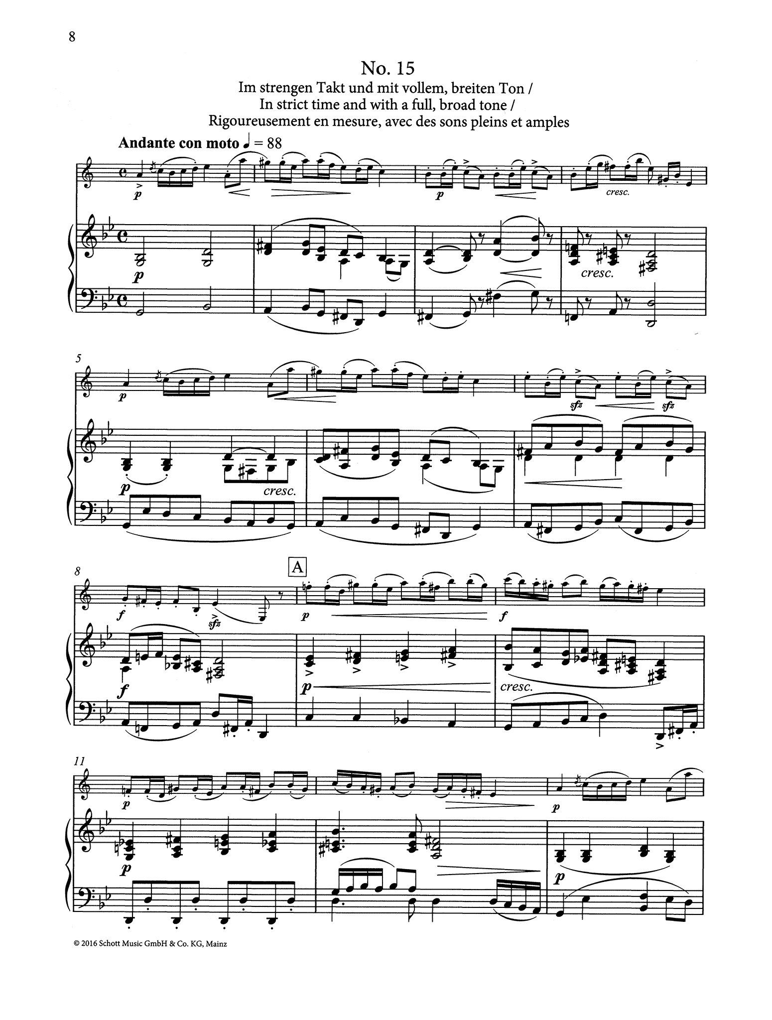 Baermann Clarinet Method Tune Book 1 Number 15