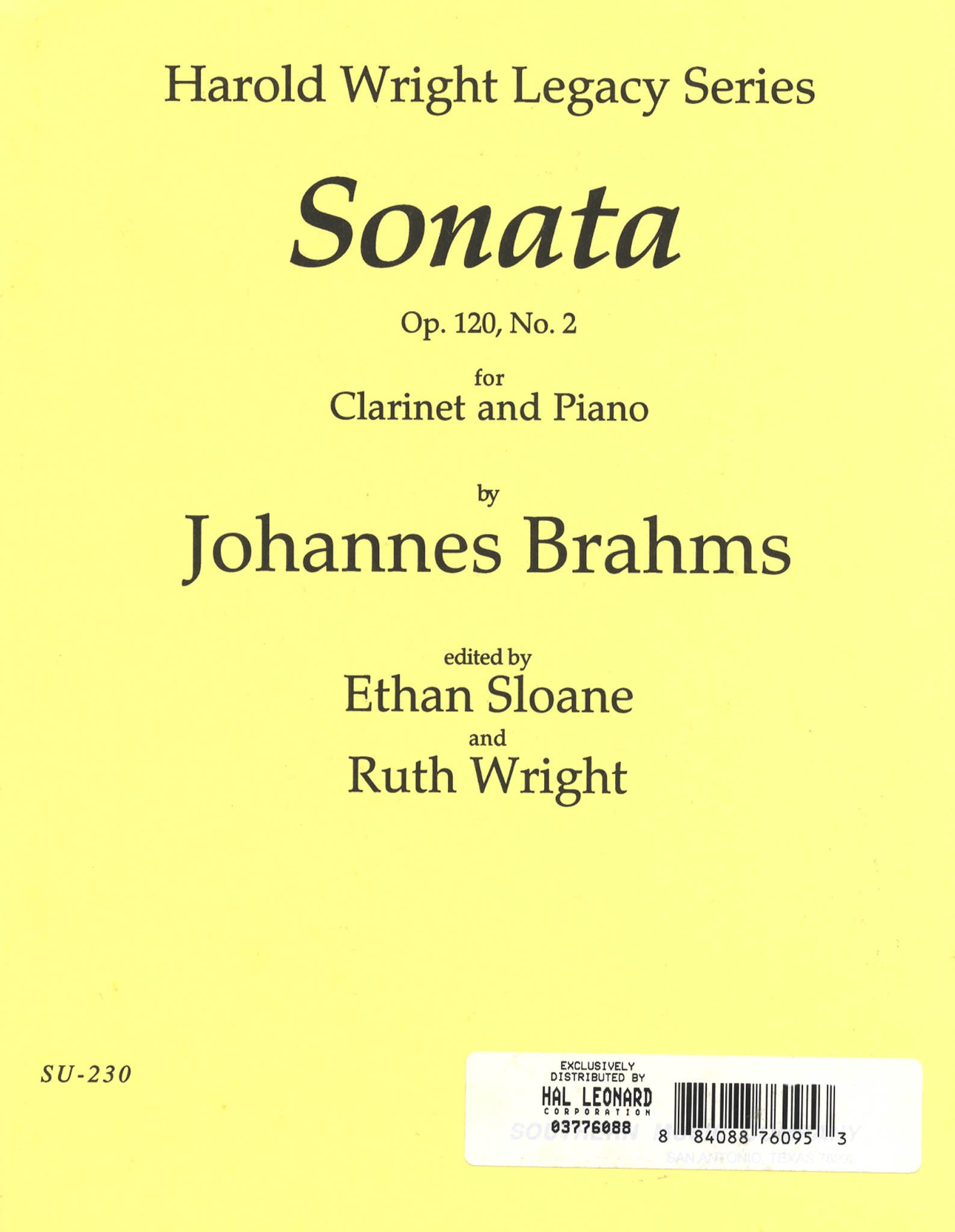 Sonata in E-flat Major, Op. 120 No. 2 Cover