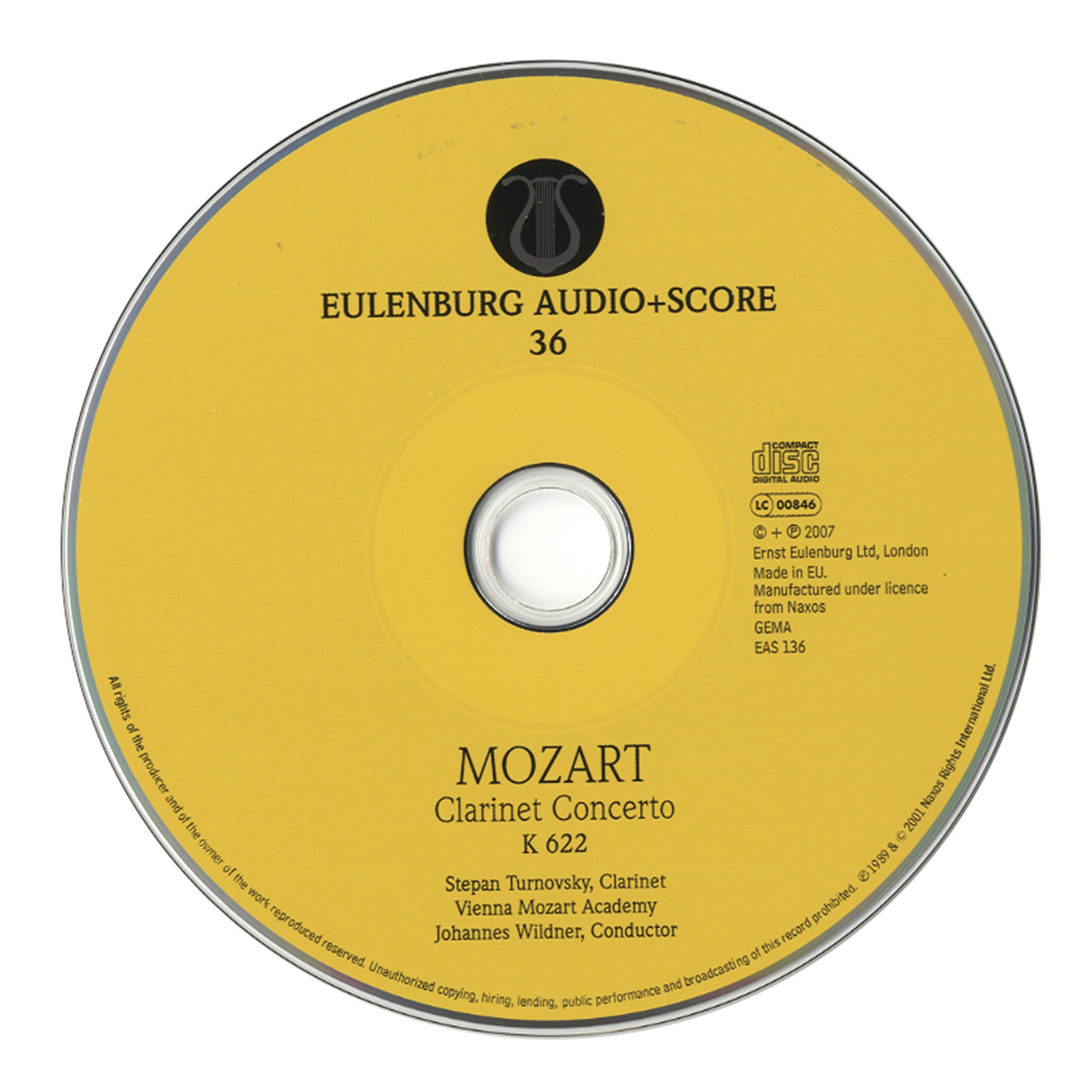 Clarinet Concerto in A Major, K. 622 CD