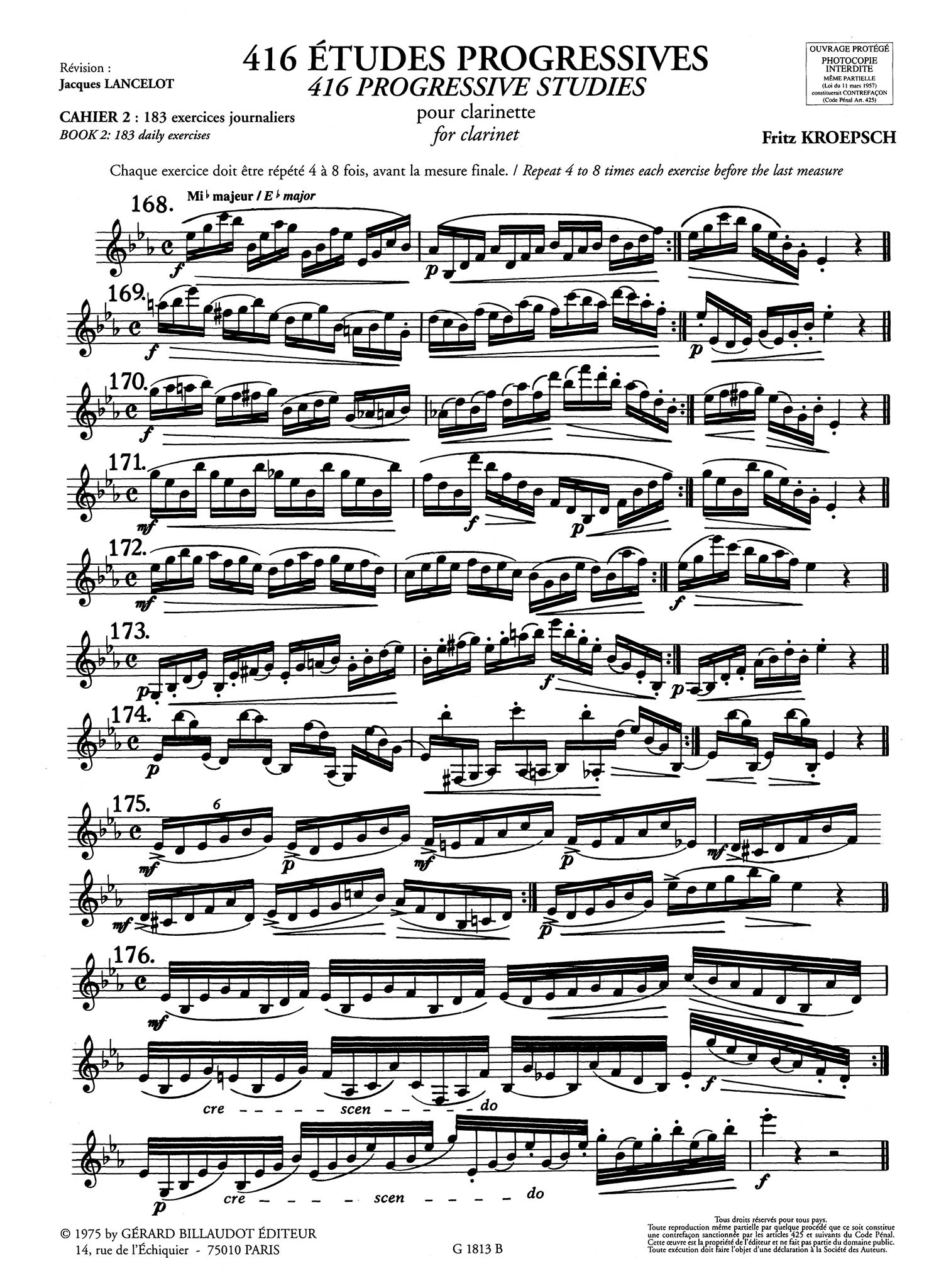 416 Progressive Studies for Clarinet, Book 2: 183 Daily Exercises Page 2