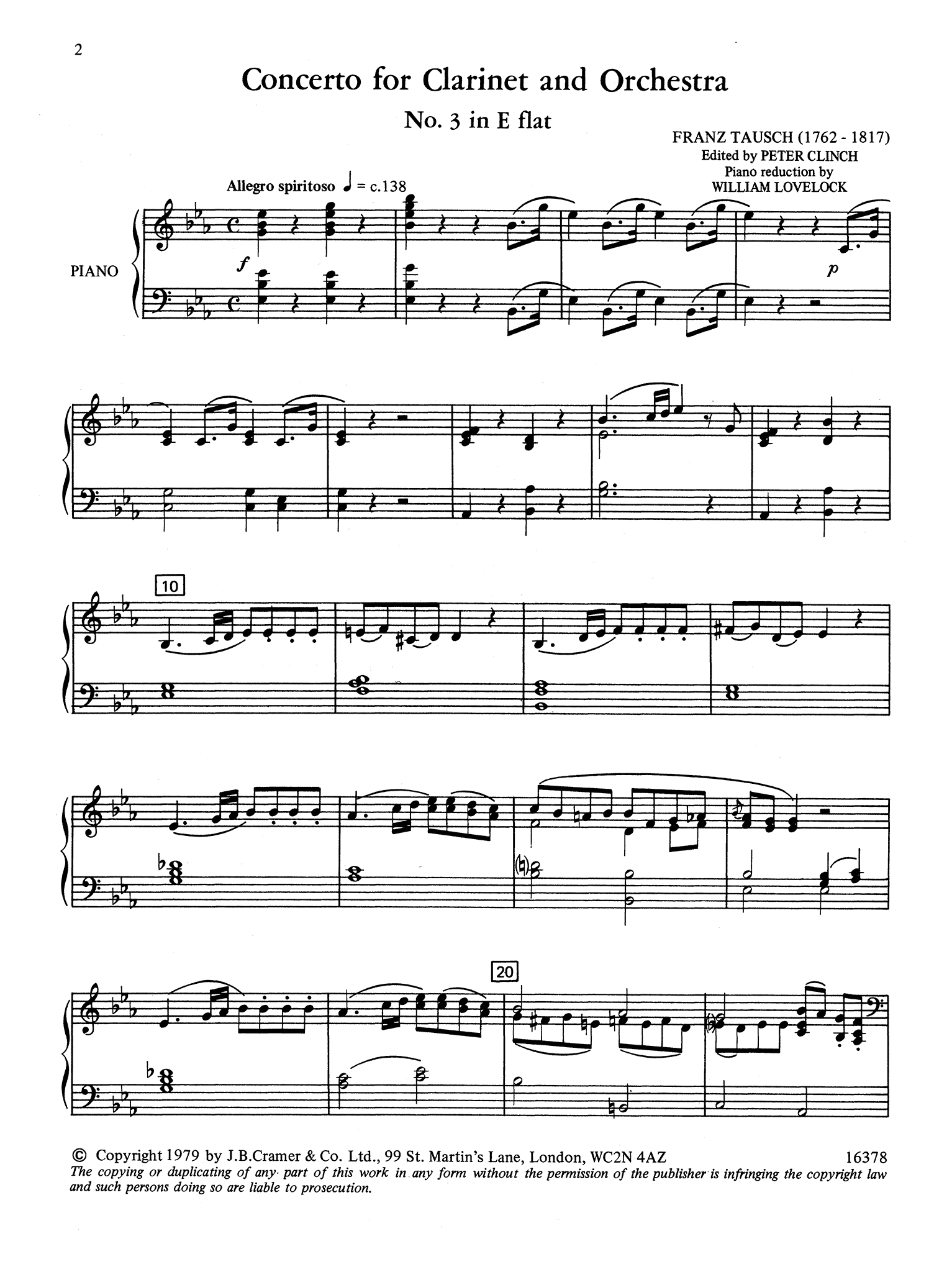 Clarinet Concerto No. 3 in E-Flat Major - Movement 1