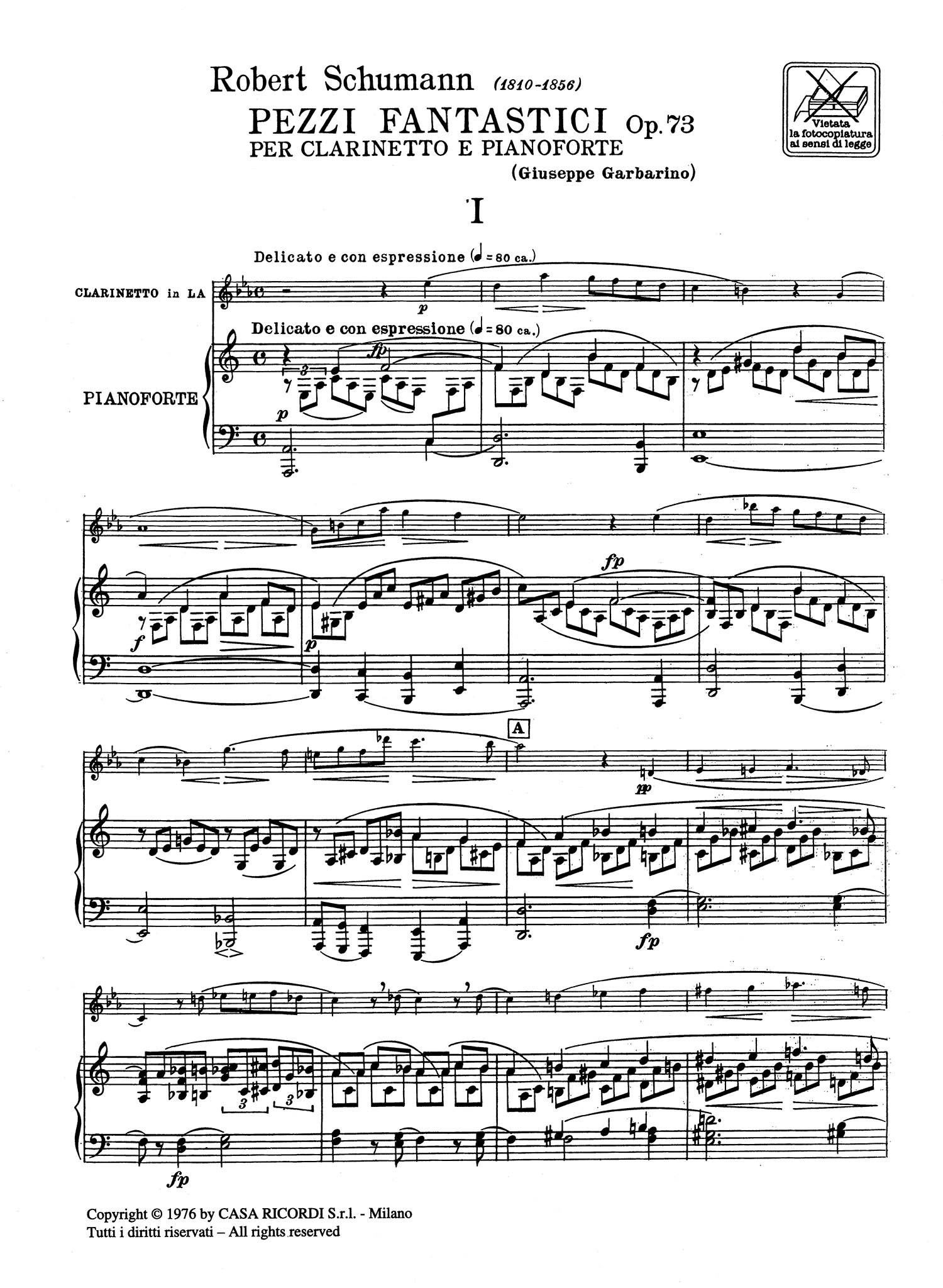 Fantasiestücke, Op.73 - Movement 1