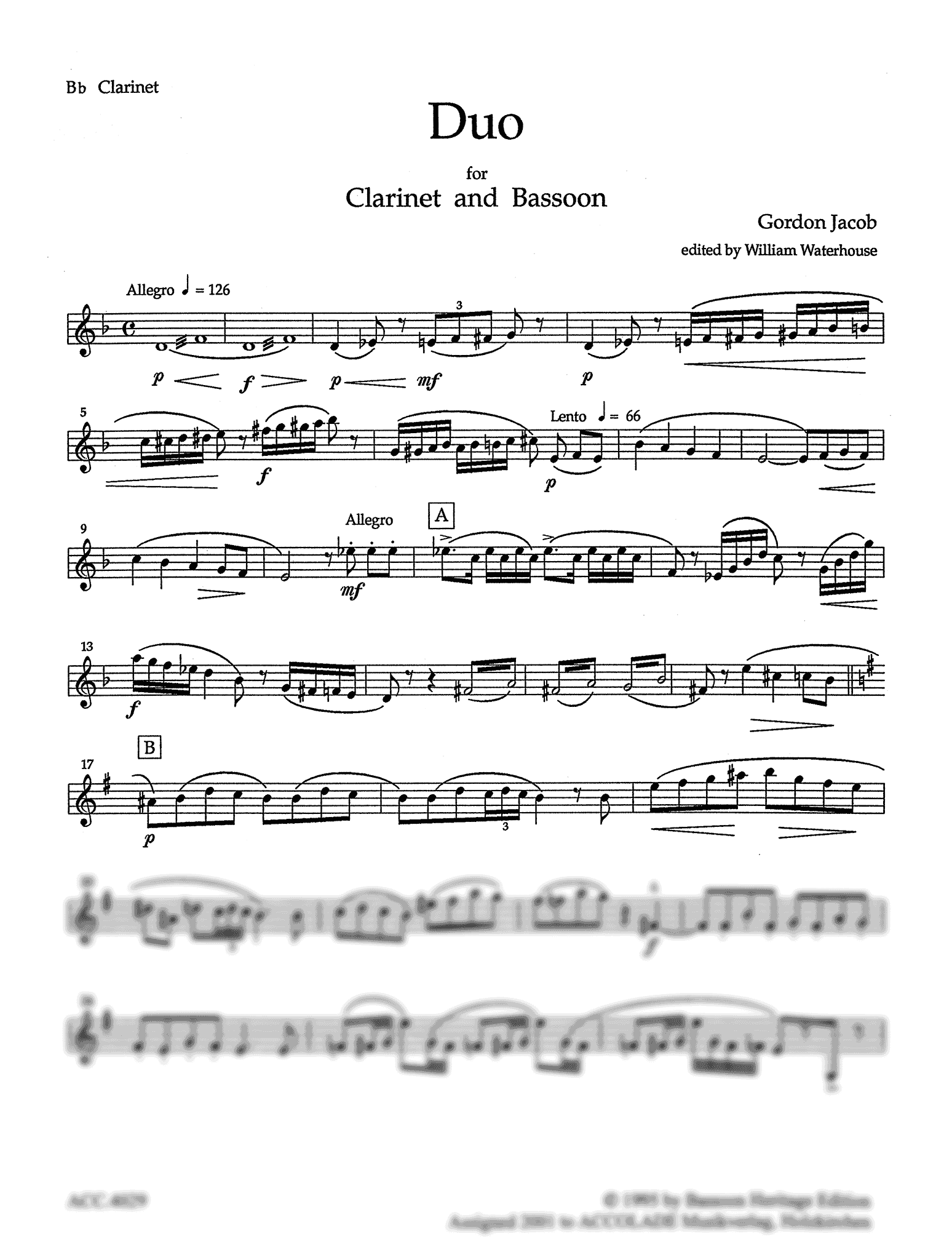 Gordon Jacob Duo Clarinet part