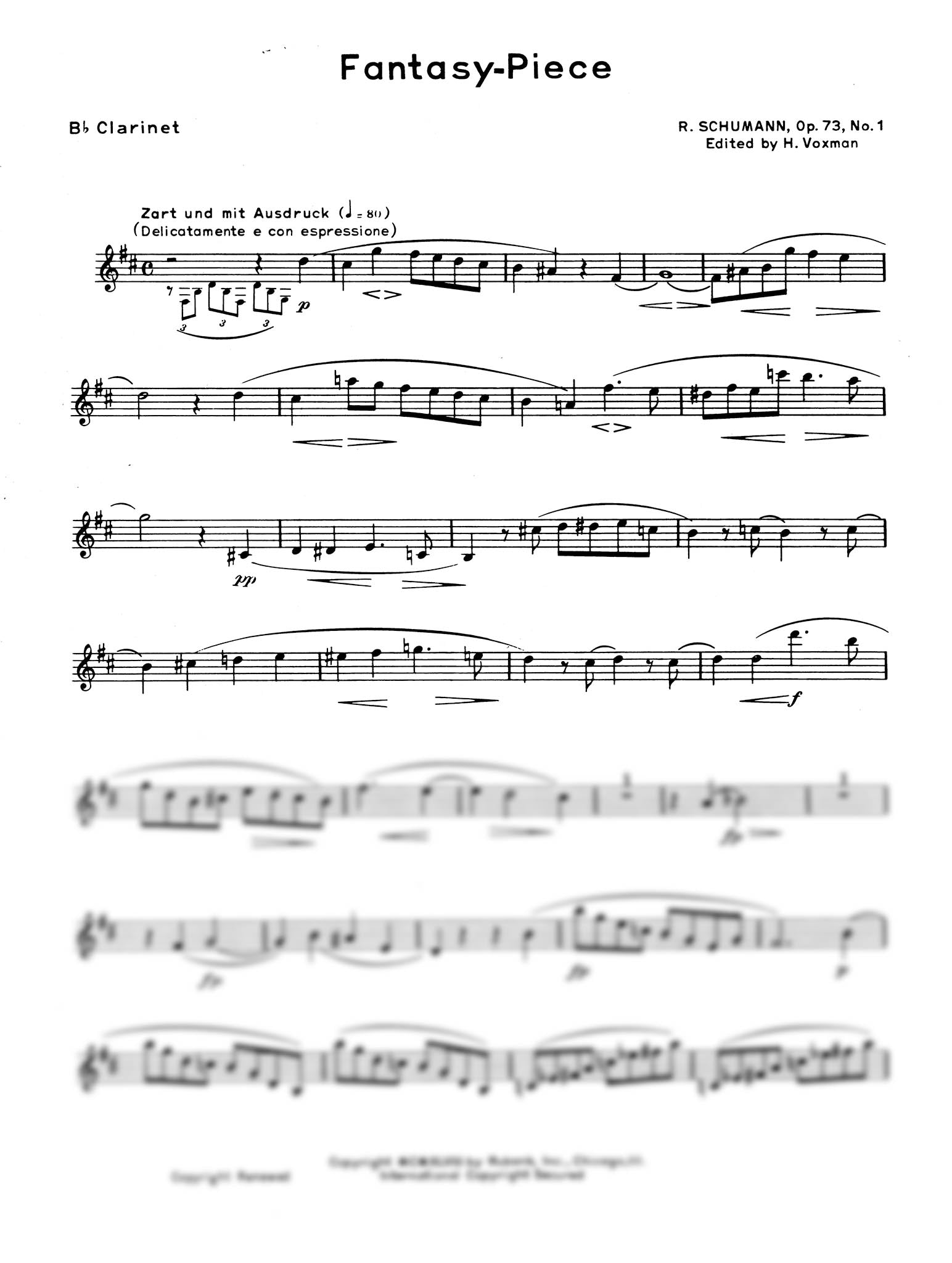 Fantasiestücke, Op.73 Clarinet part