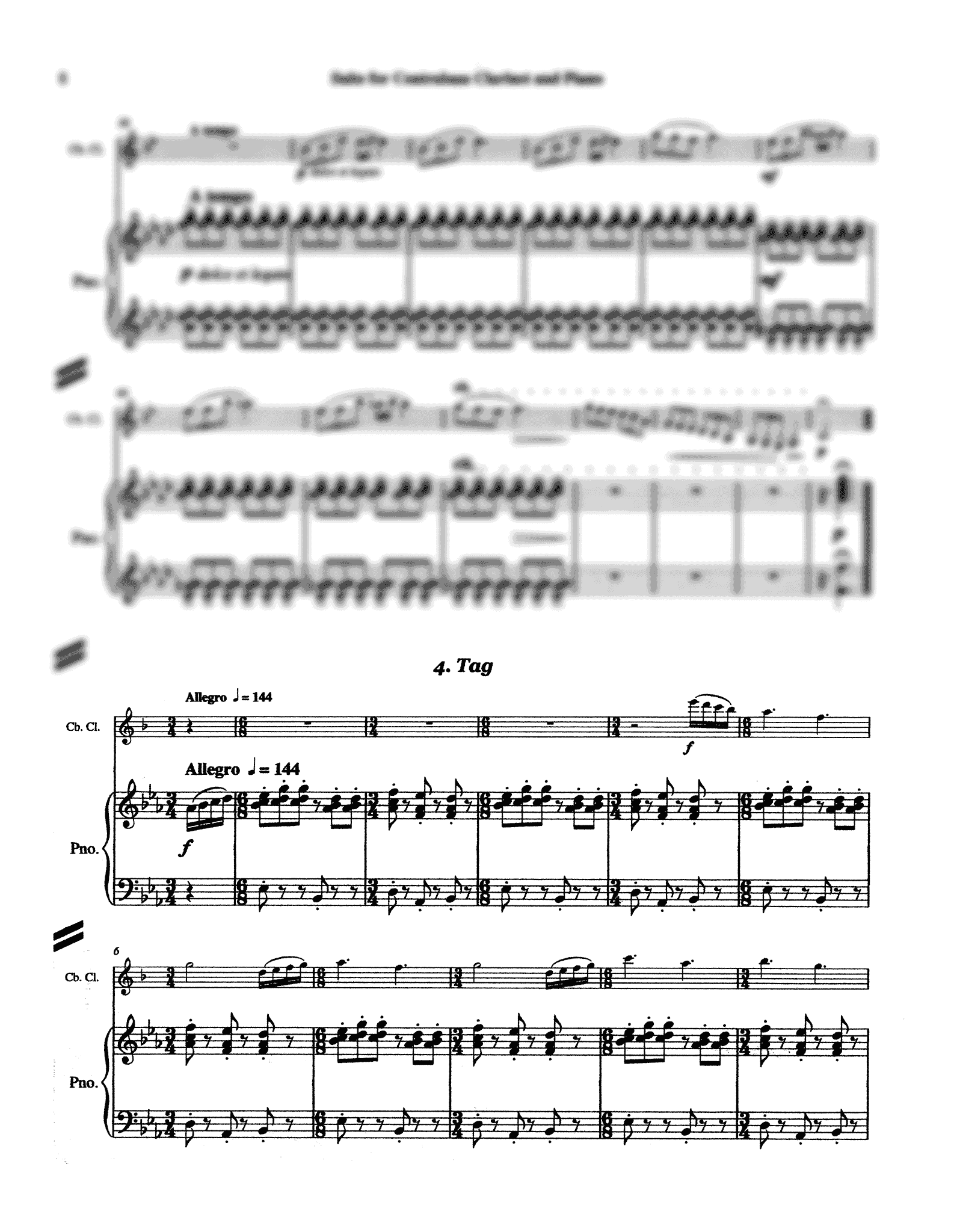 Barton Cummings Suite Contrabass Clarinet and Piano - Movement 4