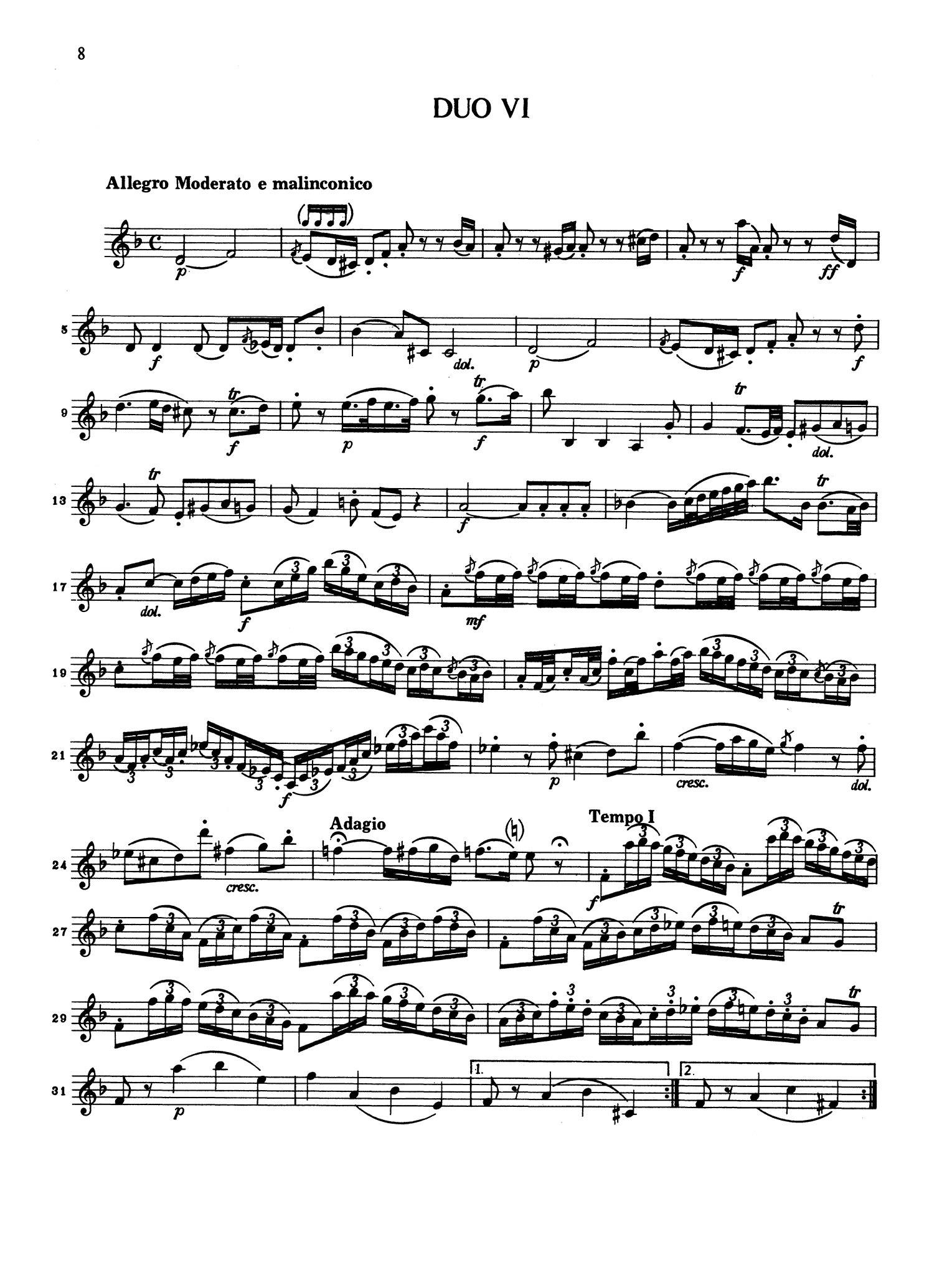 Haydn Six Duos Concertants: Nos. 4–6 clarinet duet arrangement No. 6