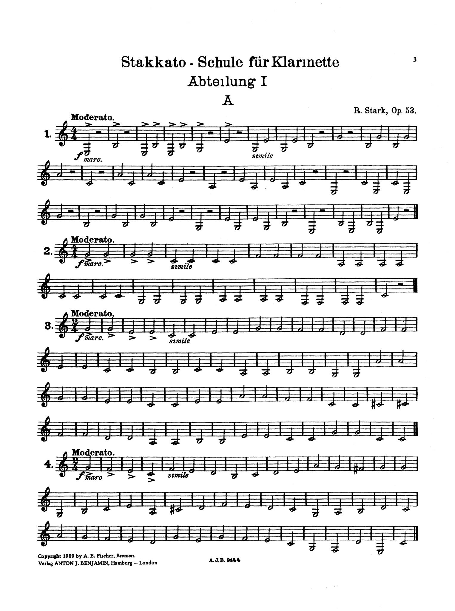 Practical Staccato School for Clarinet, Book 1 Page 3