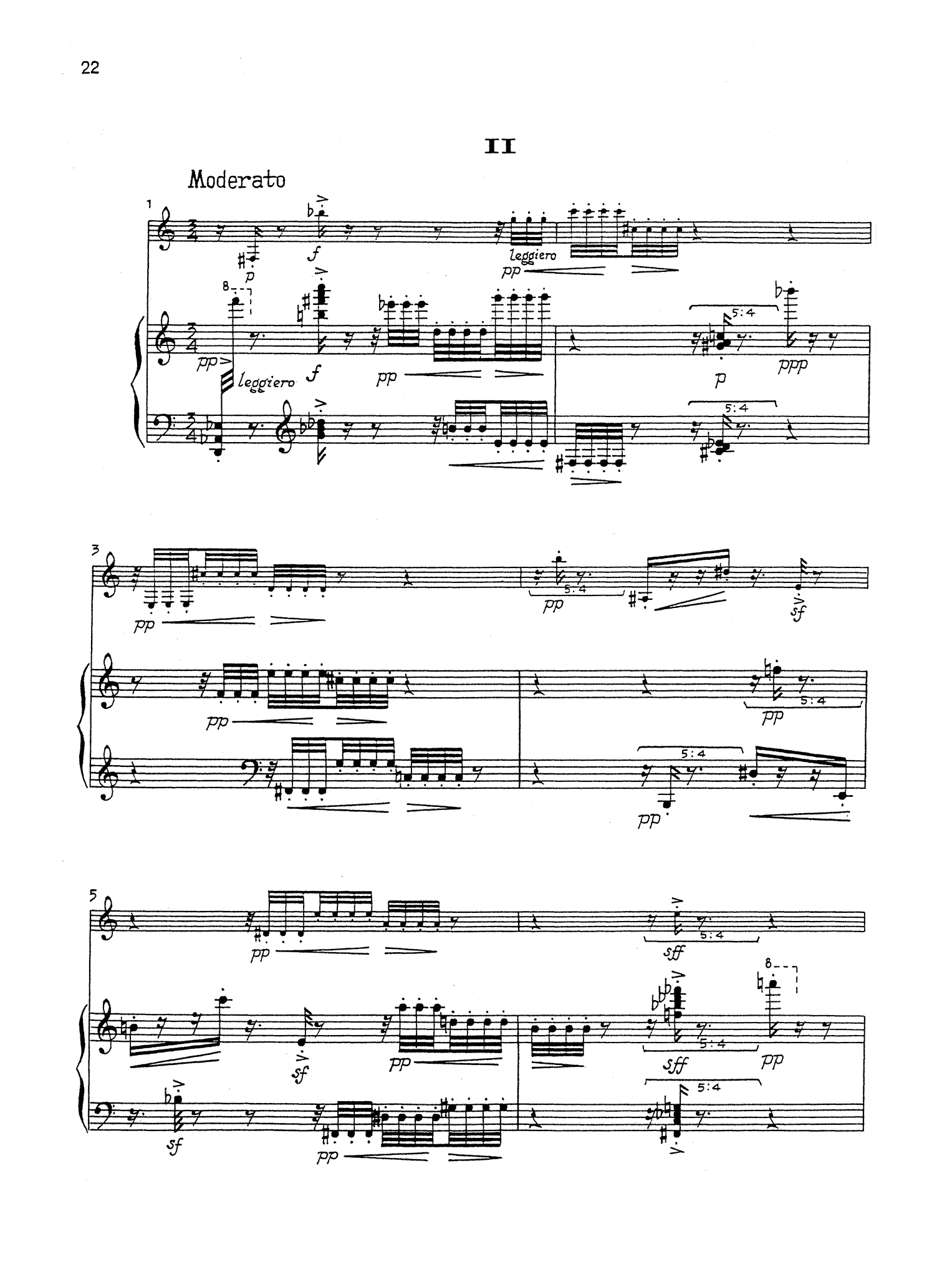 Denisov Sonata for Clarinet & Piano - Movement 2