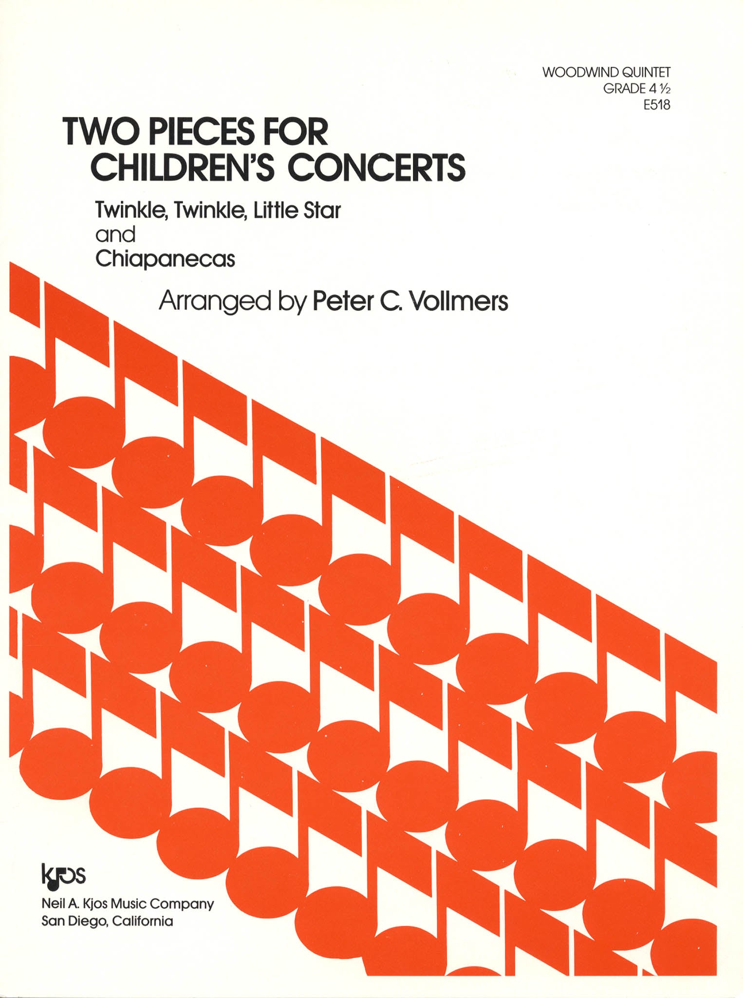 Vollmers Two Pieces for Children’s Concerts Wind Quintet cover