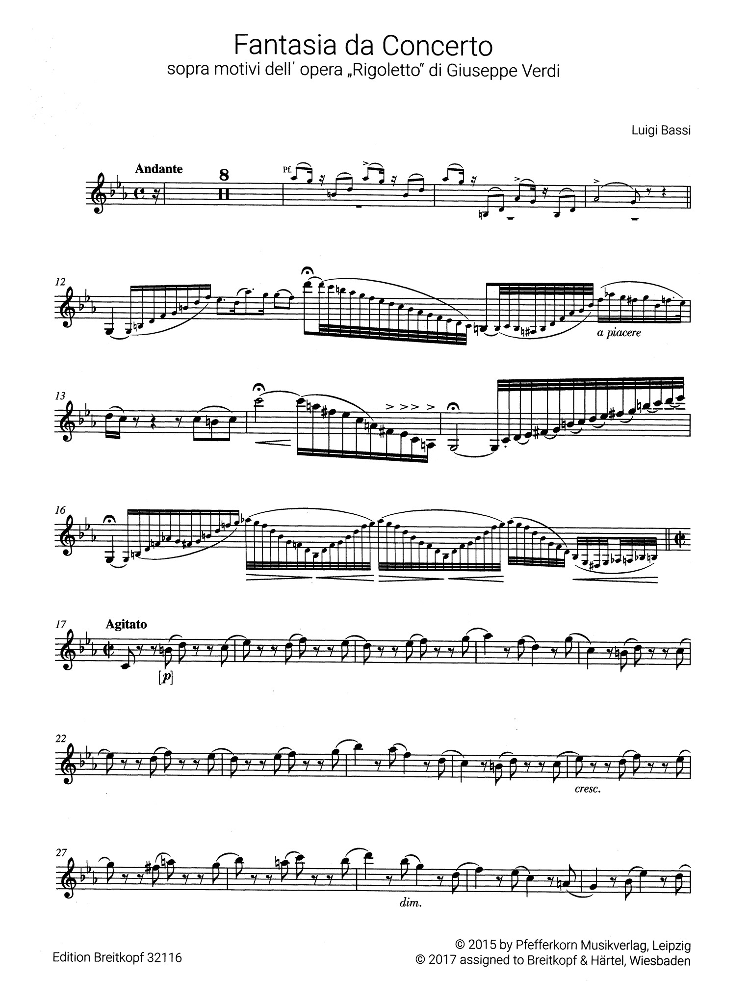 Bassi Concert Fantasy Verdi Rigoletto Clarinet part