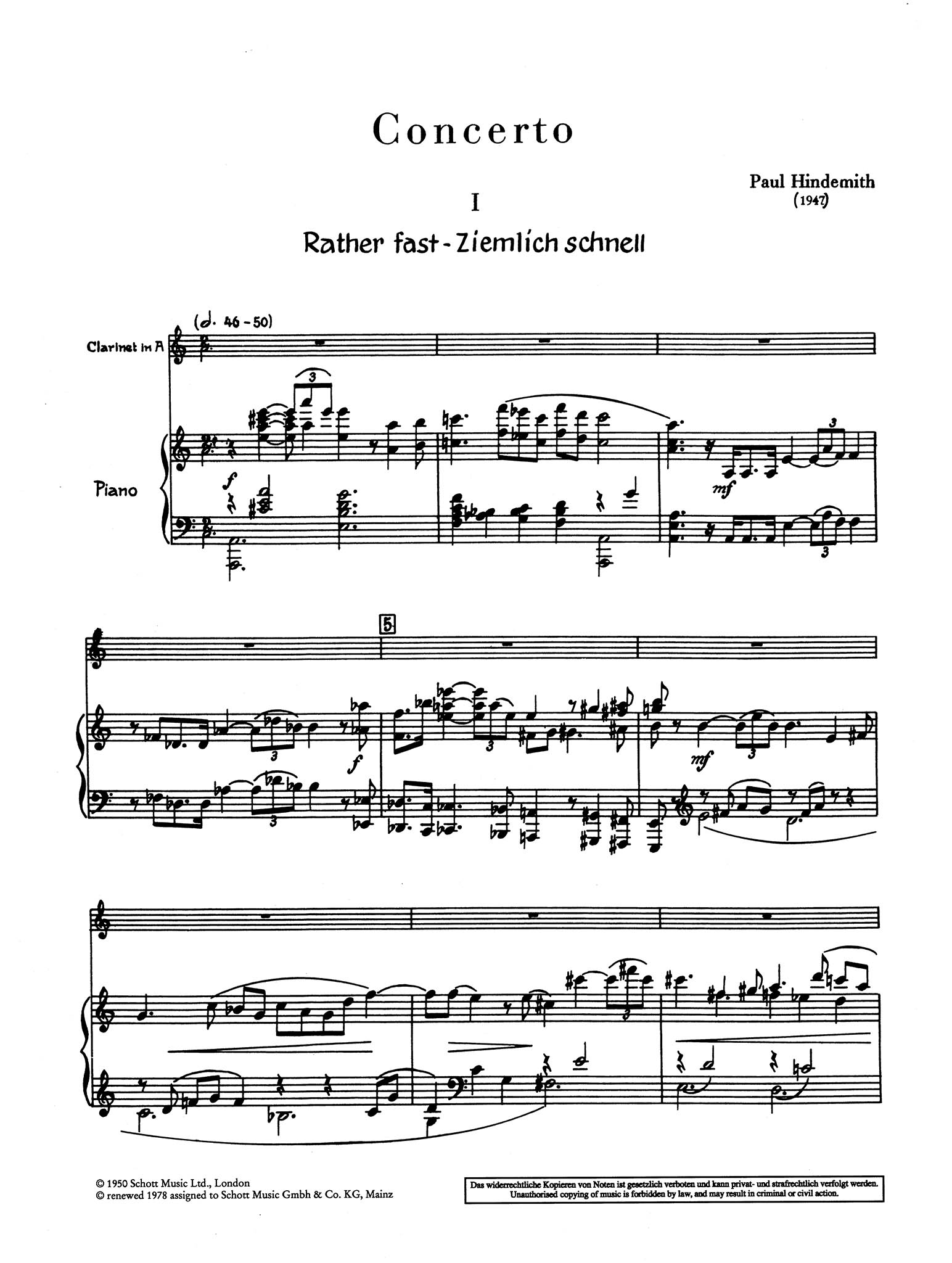 Clarinet Concerto - Movement 1