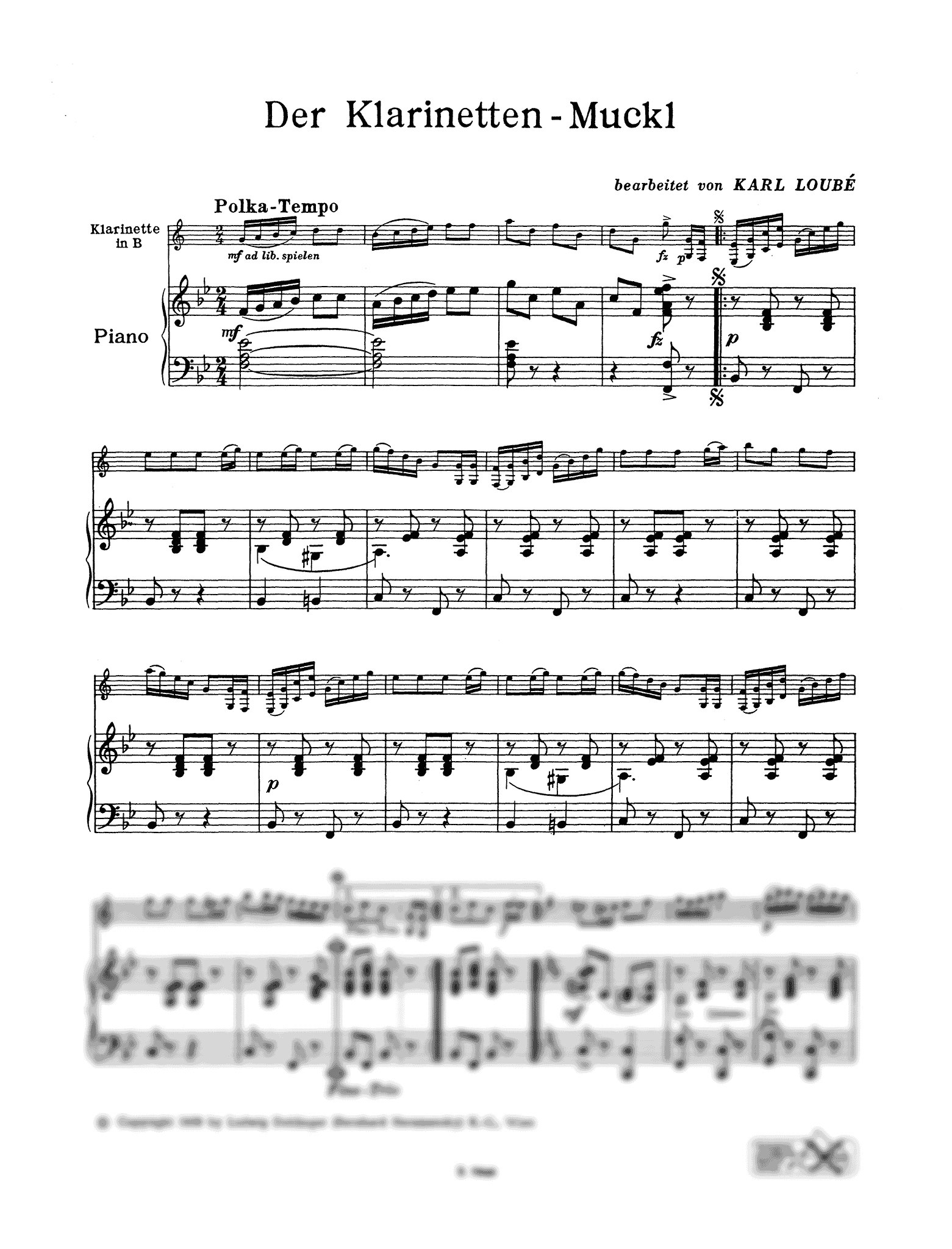 Der Klarinetten-Muckl Clarinet Polka score