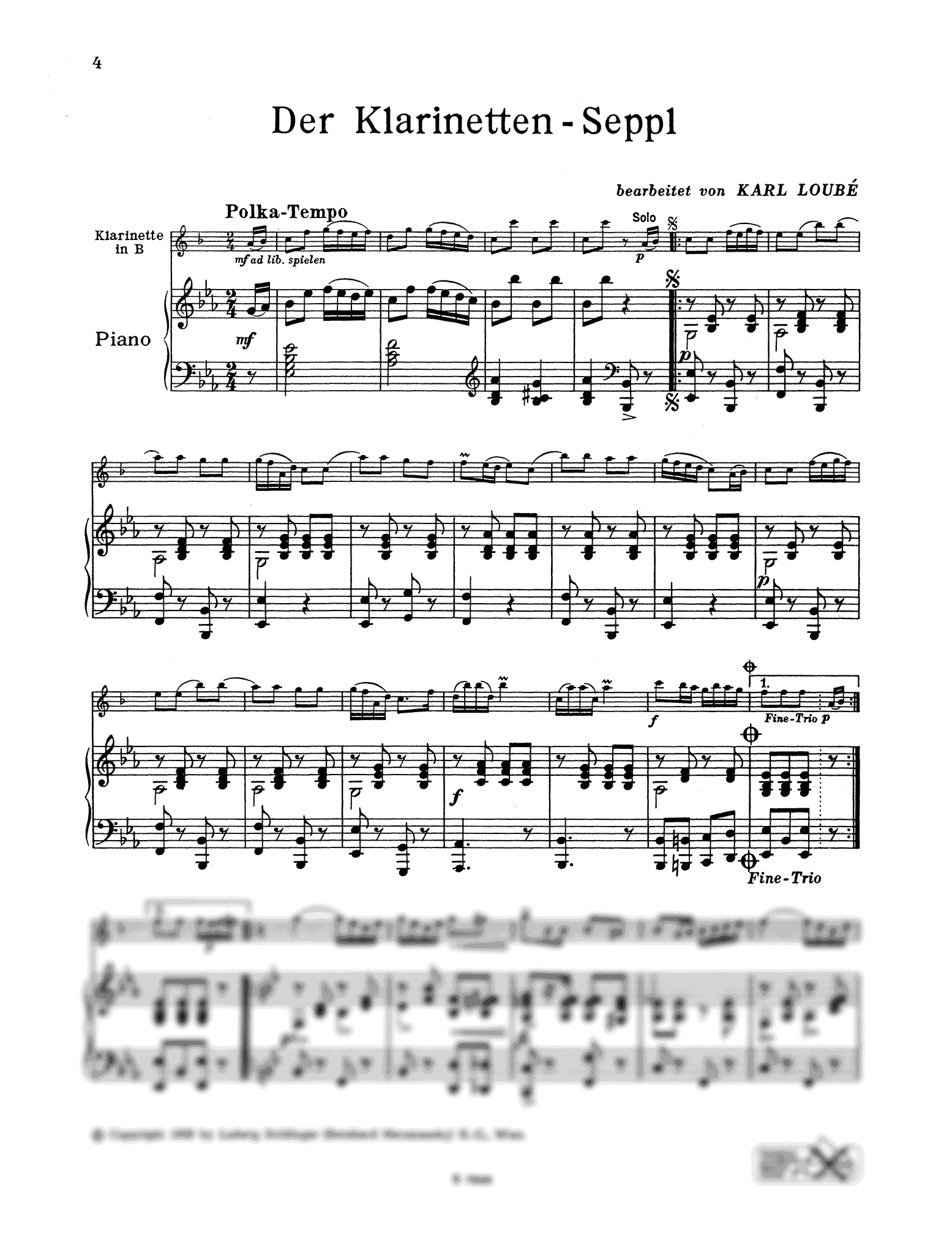 Der Klarinetten-Seppl score