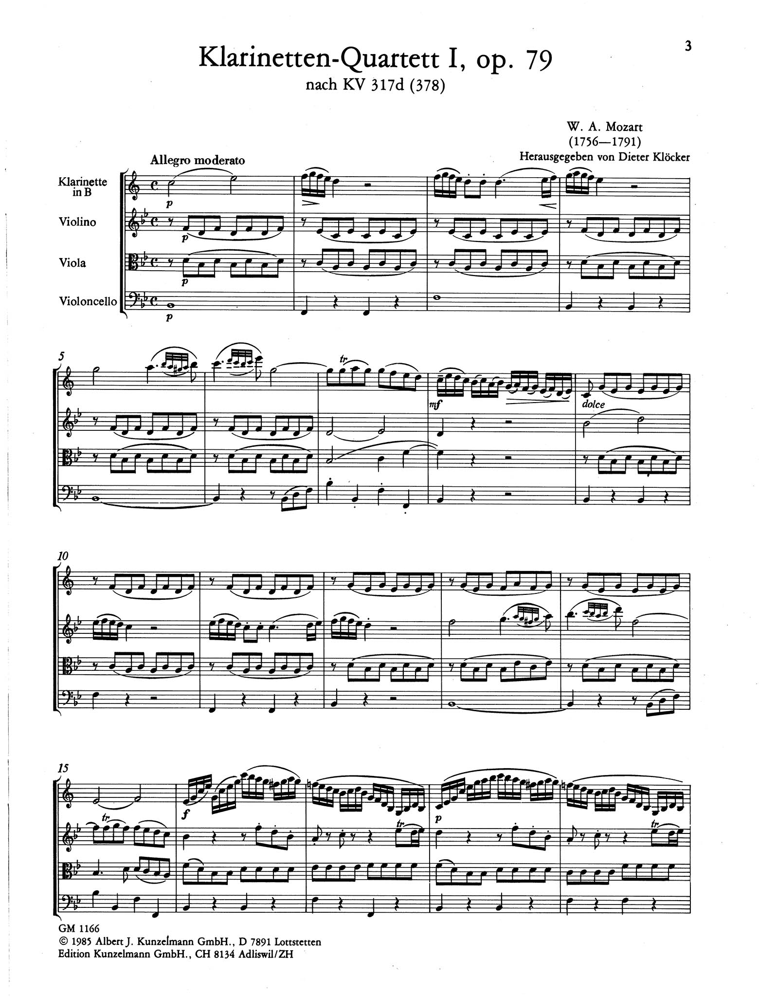 Violin Sonata No. 26 in B-Flat Major, K. 378/317d - Movement 1