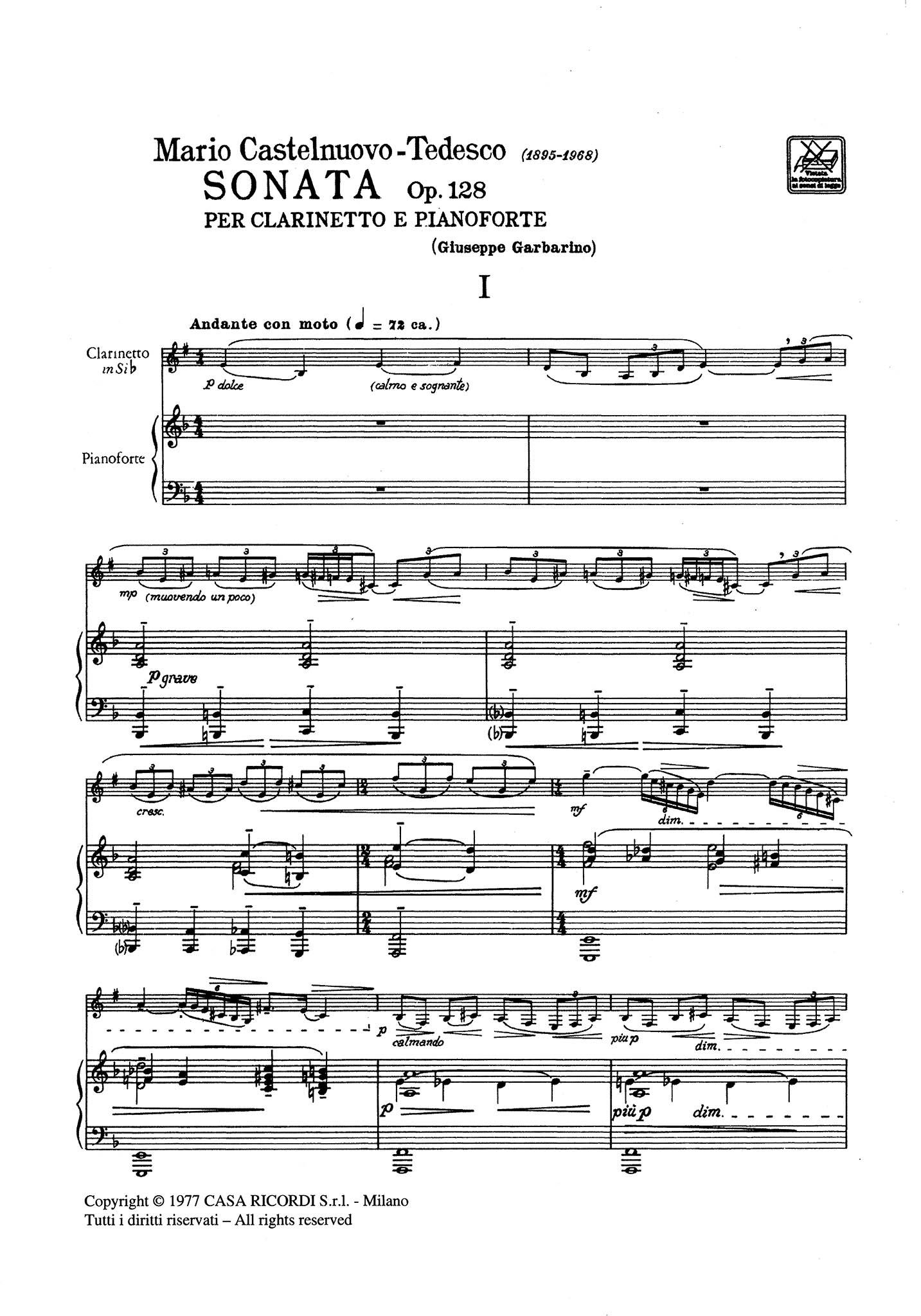 Sonata, Op. 128 - Movement 1