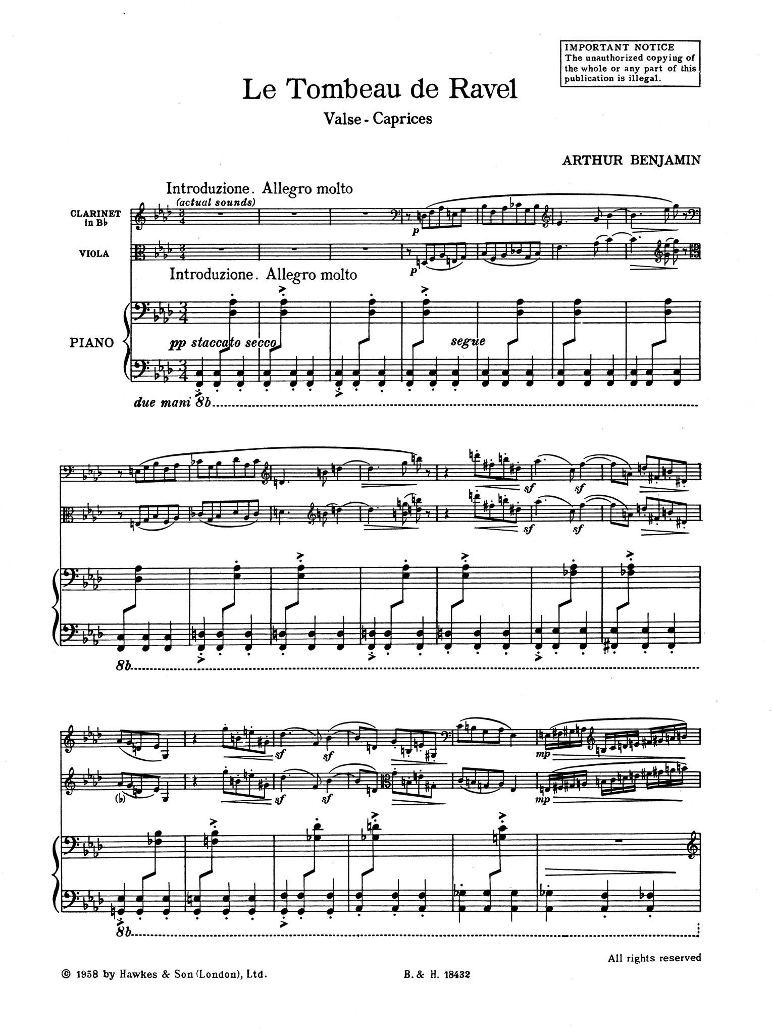 Le Tombeau de Ravel: Valse-Caprices Score