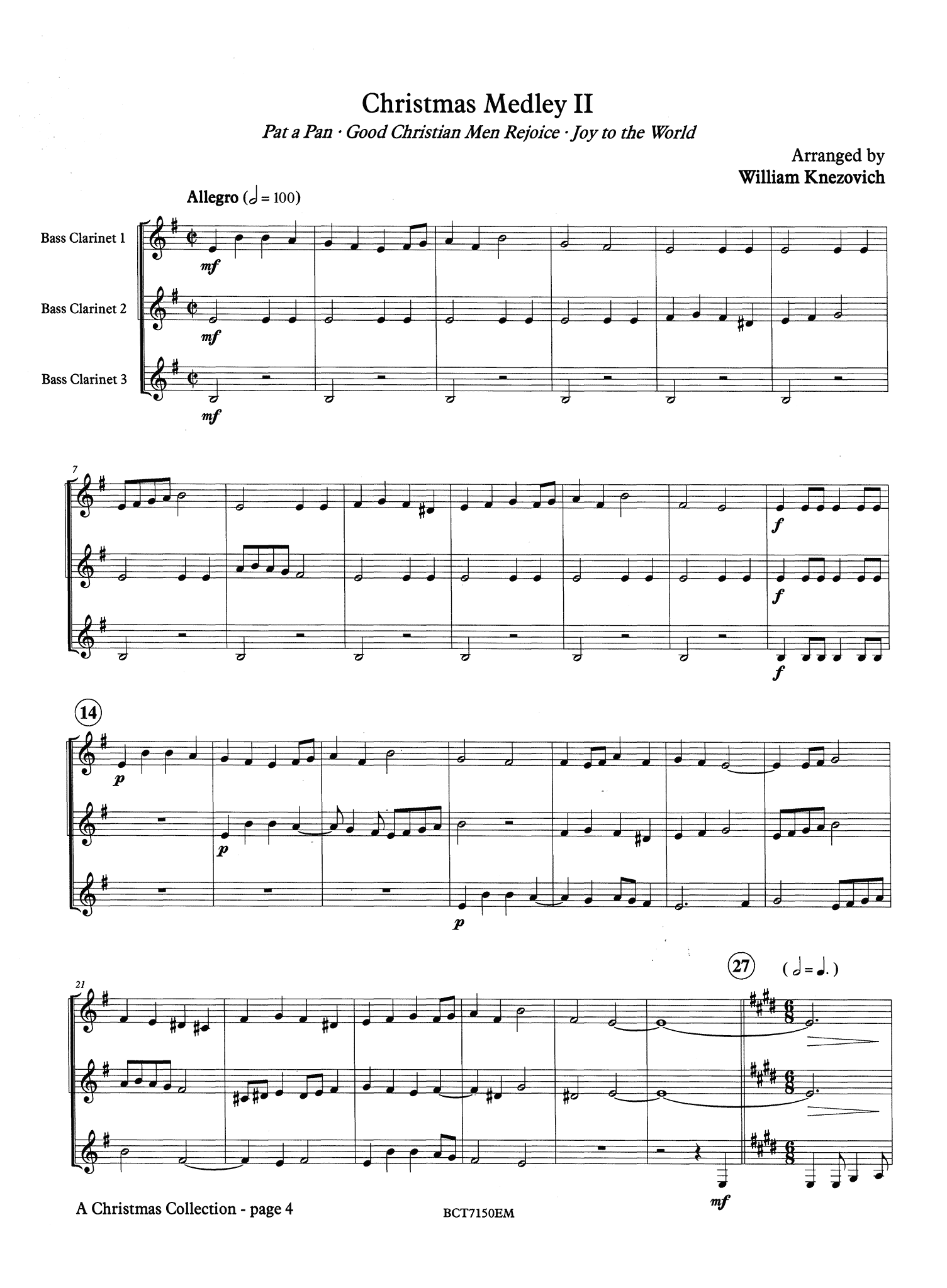 Knezovich Christmas Medley II Score