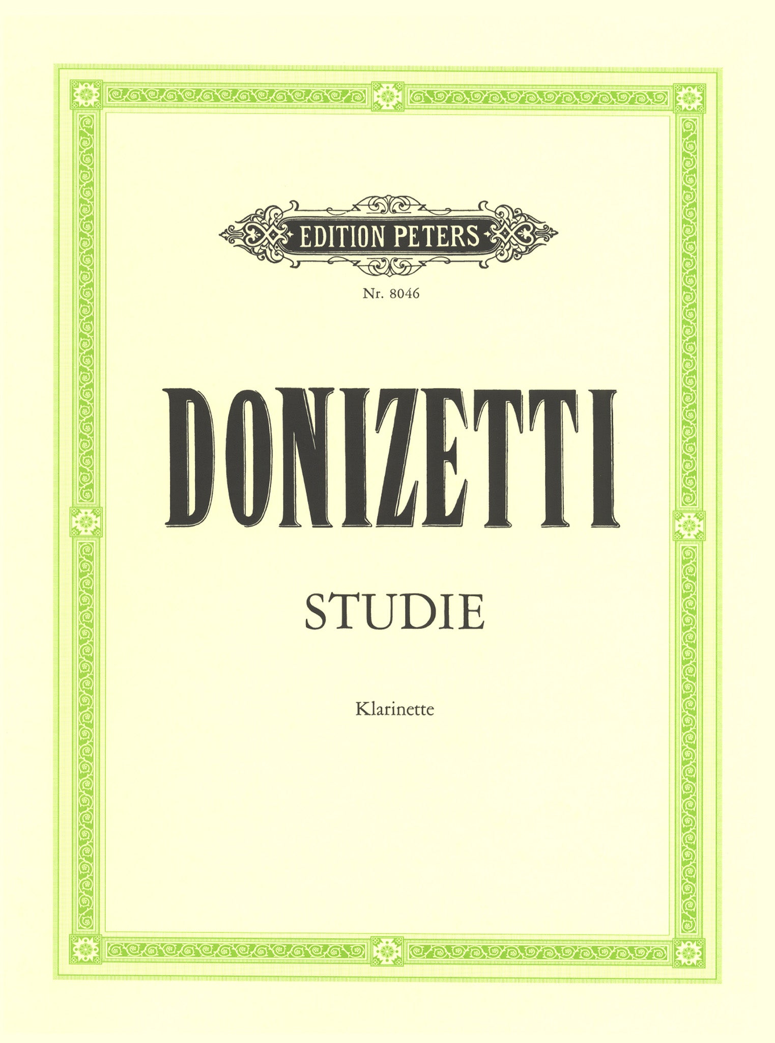 Donizetti: Studio Primo for unaccompanied clarinet Cover