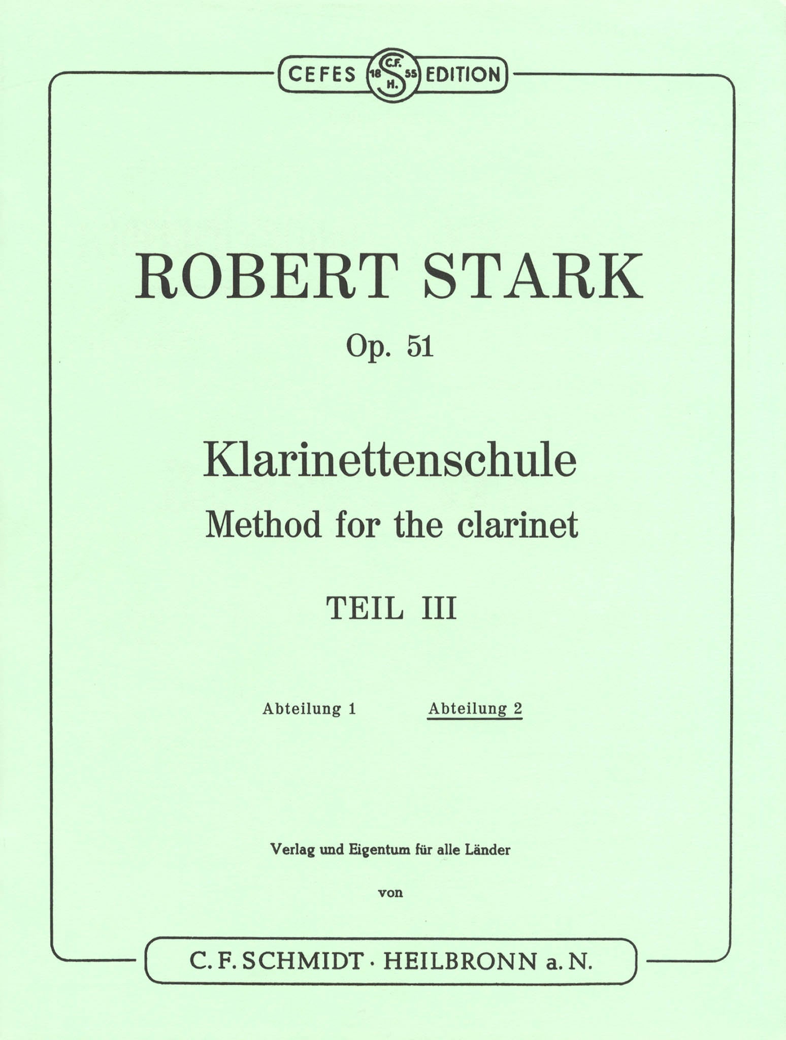 Stark Clarinet Method, Op. 51, Vol. 3 (24 Grand Virtuoso-Studies): Section 2 of 2 cover