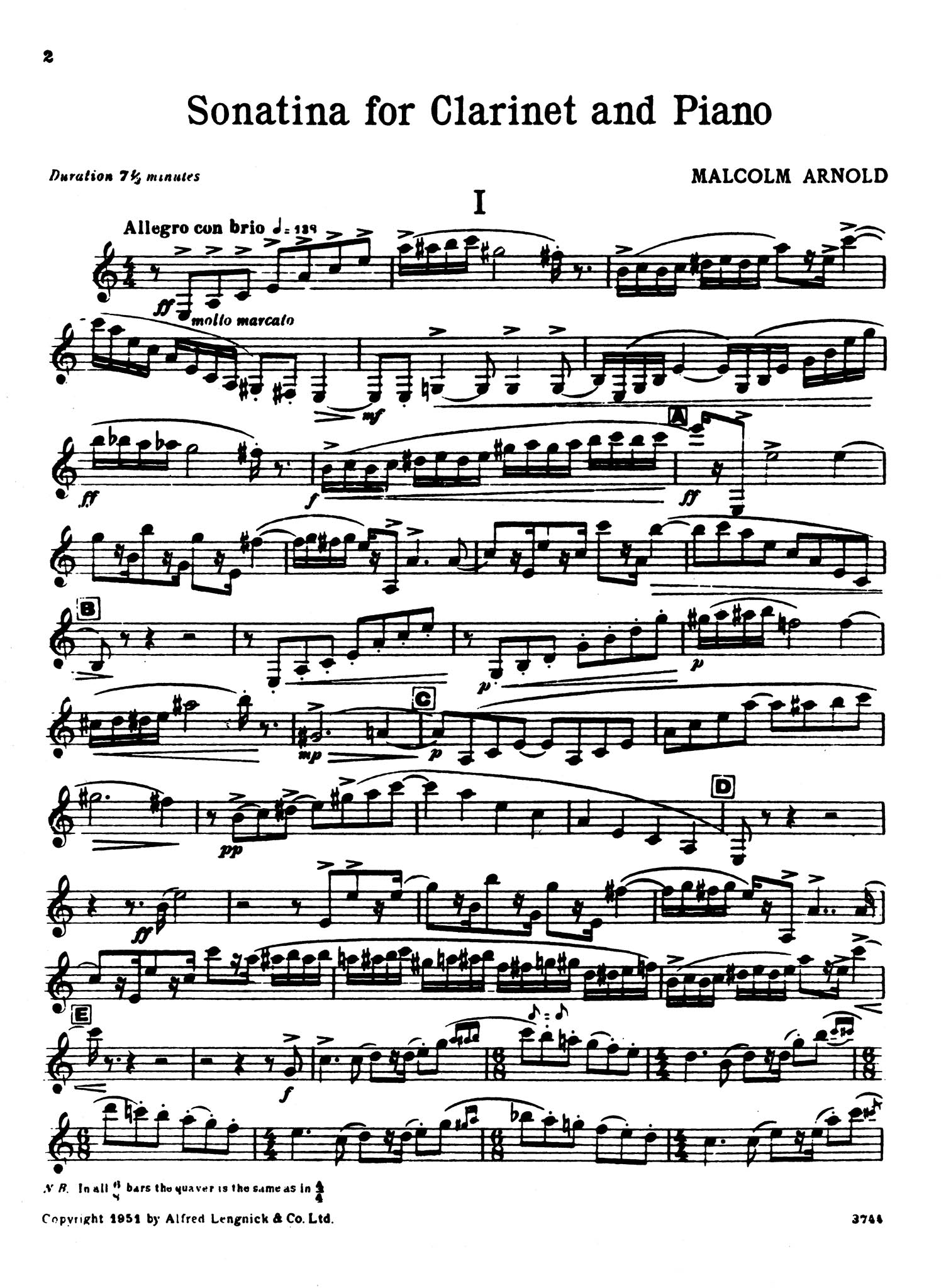 Sonatina Clarinet part