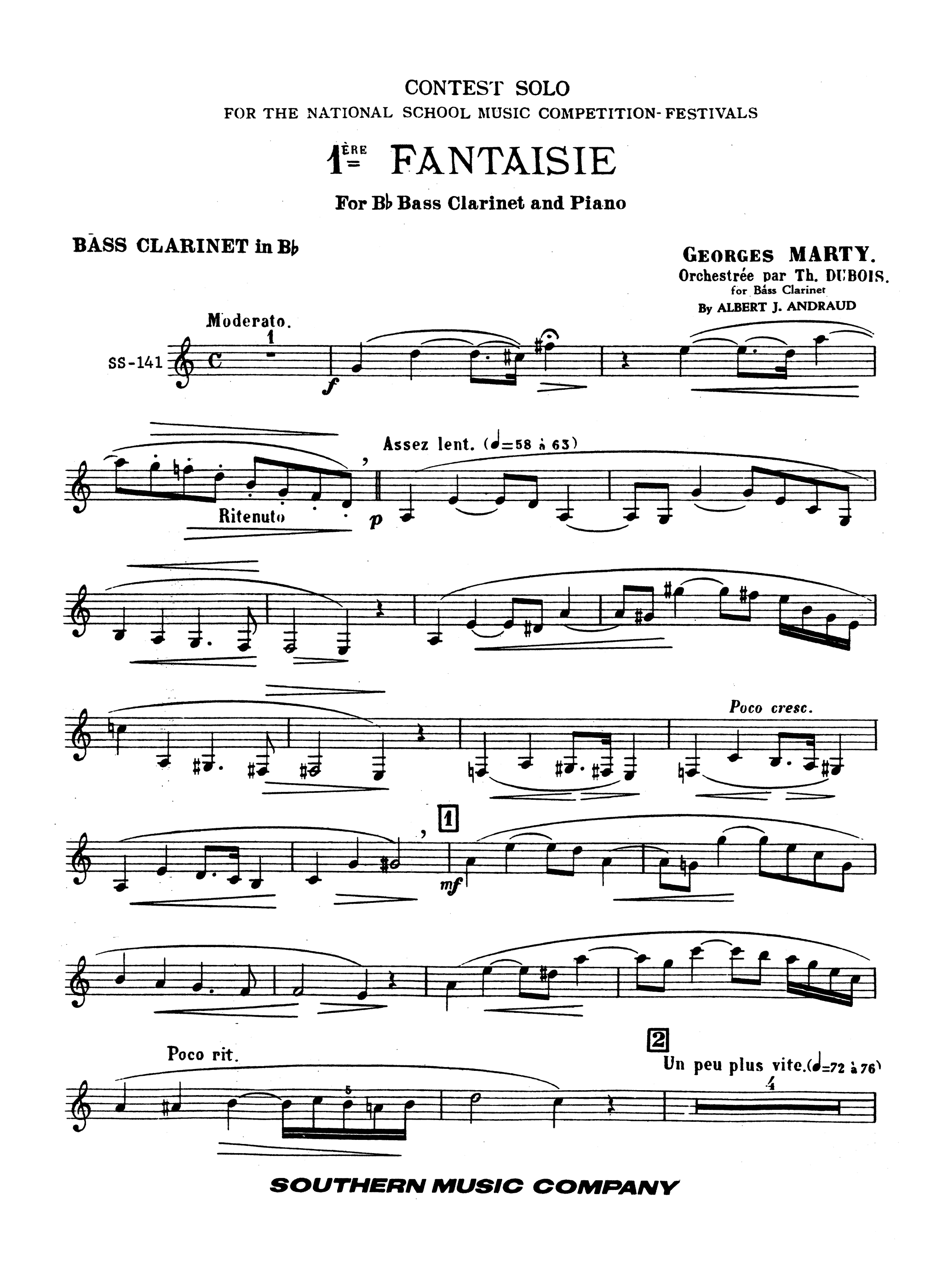 Première Fantaisie Clarinet part