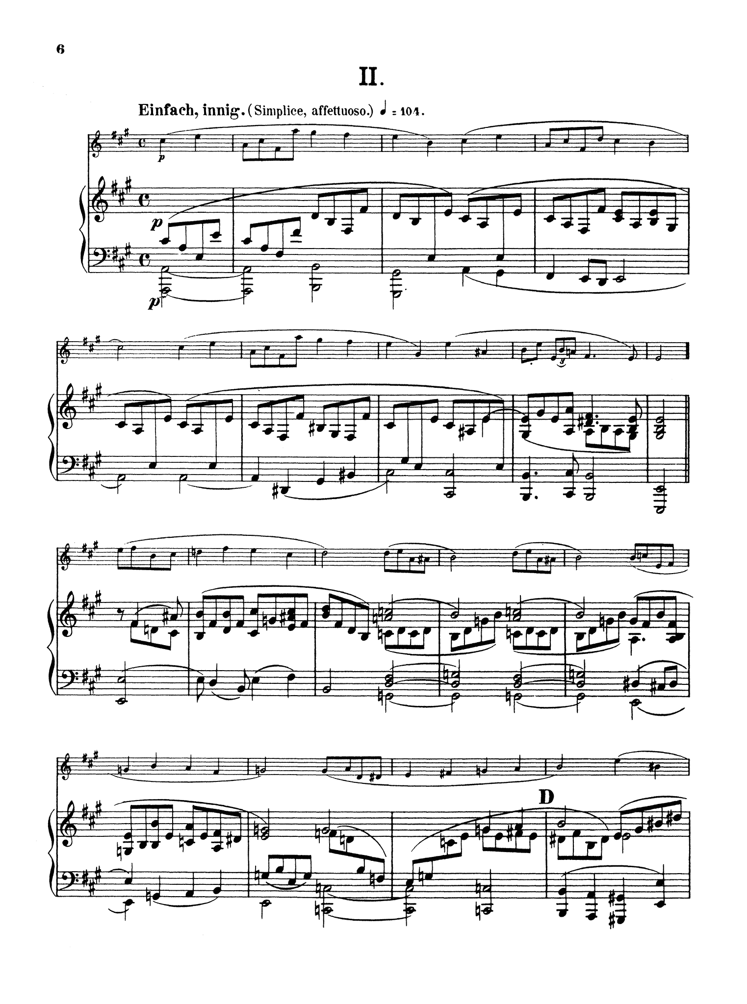 Schumann Three Romances, Op. 94 - Movement 2