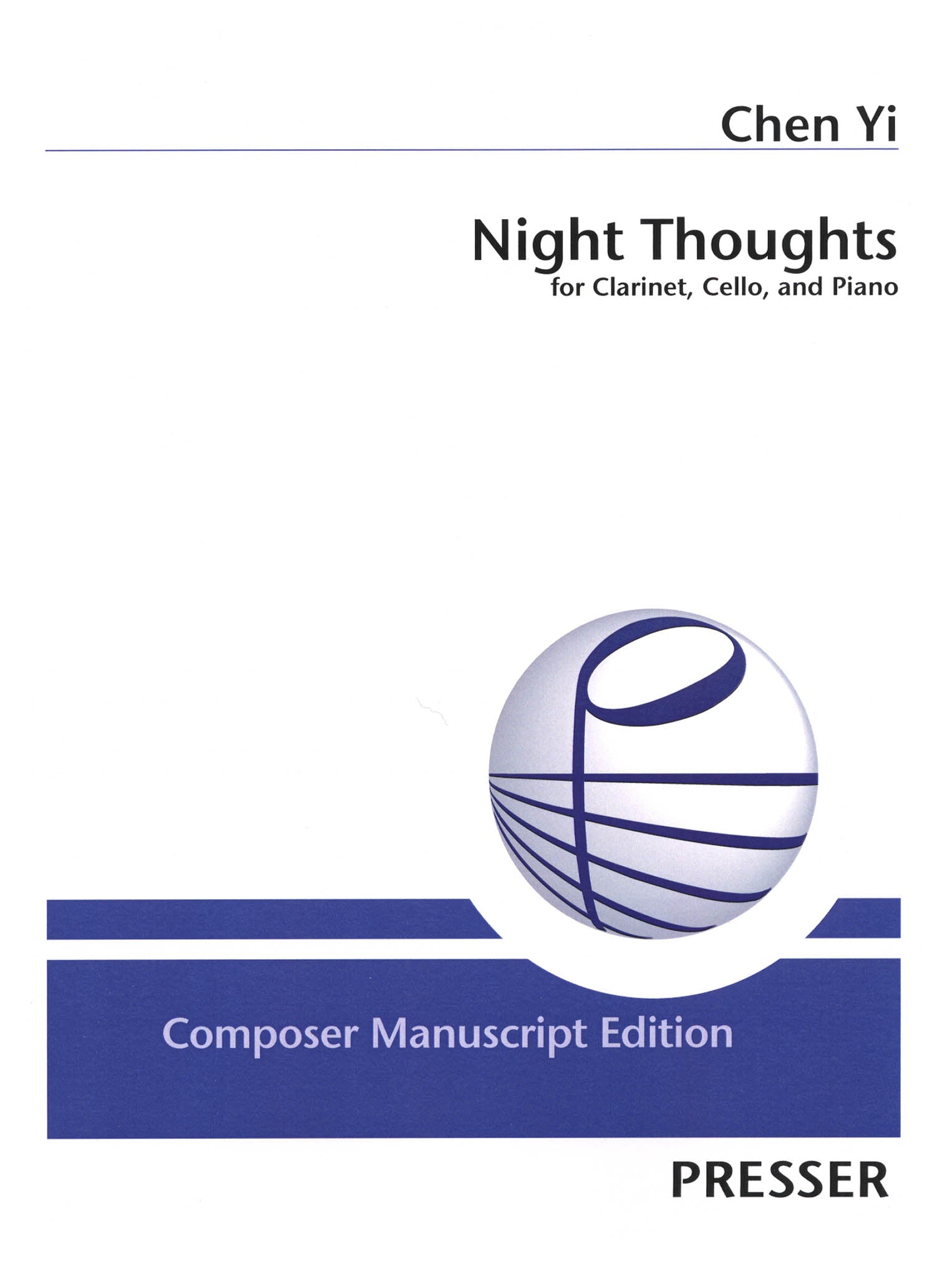 Chen Yi Night Thoughts clarinet cello piano trio cover