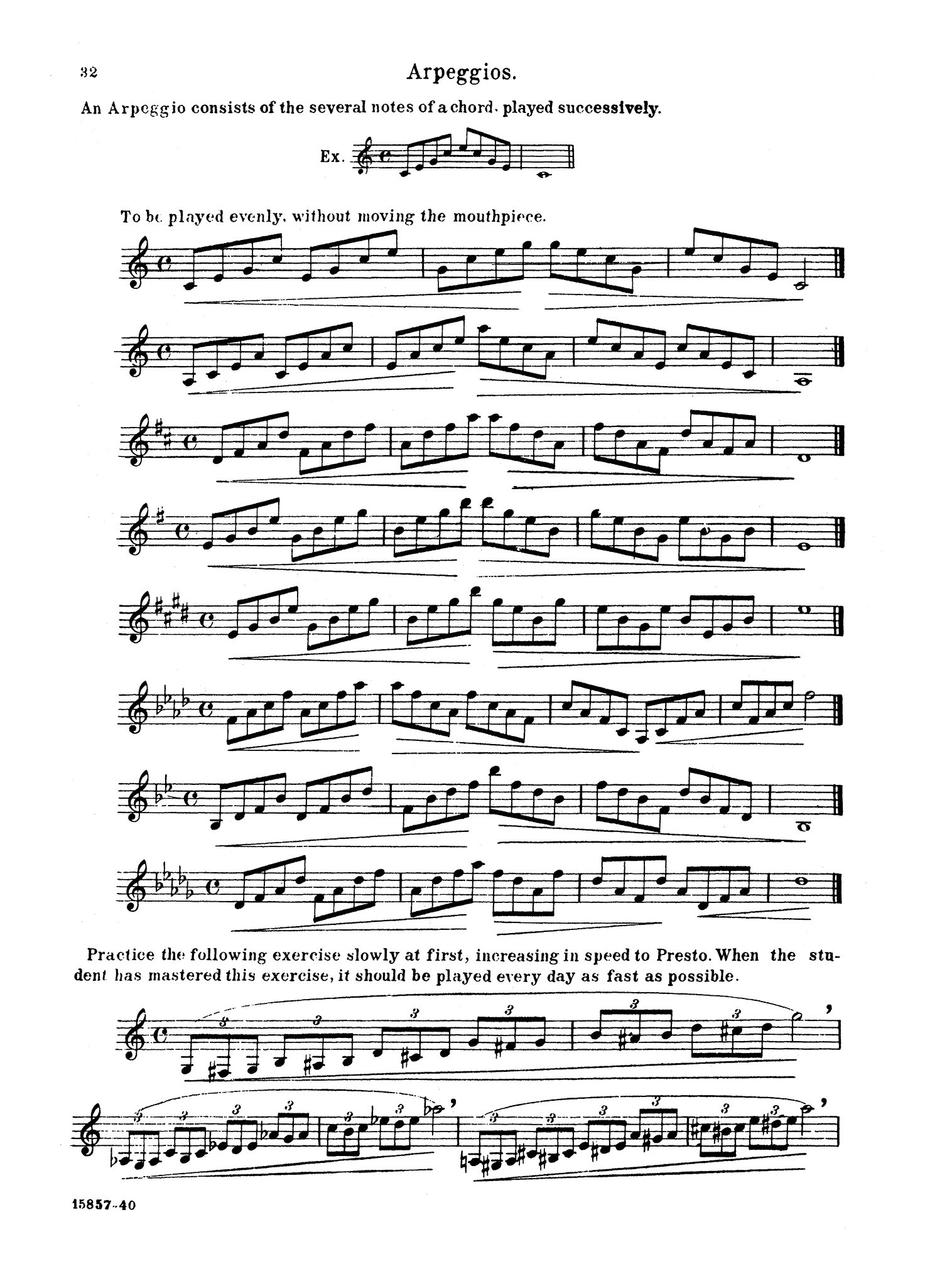 Parès Daily Exercises & Scales for Clarinet page 32