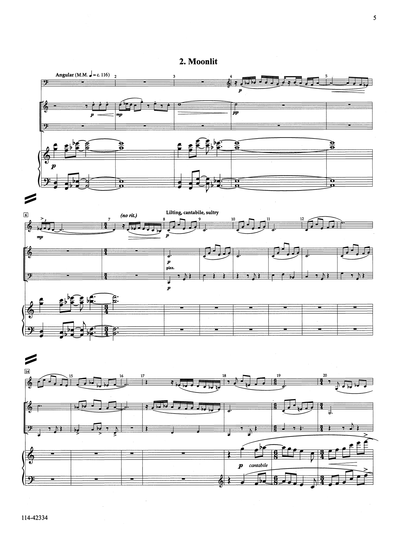 Harberg Lucas’s Garden clarinet violin cello piano quartet - Movement 2