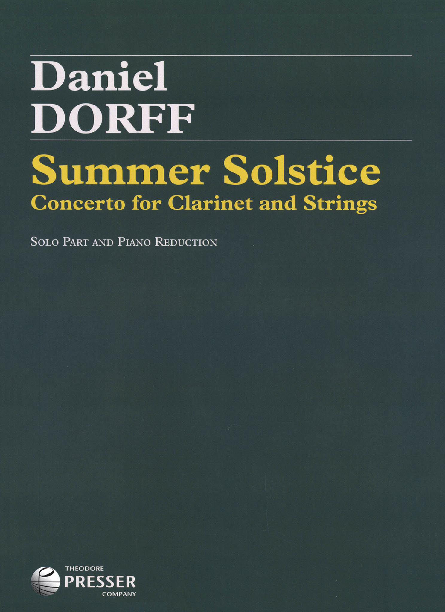 Dorff Summer Solstice clarinet concerto piano reduction cover