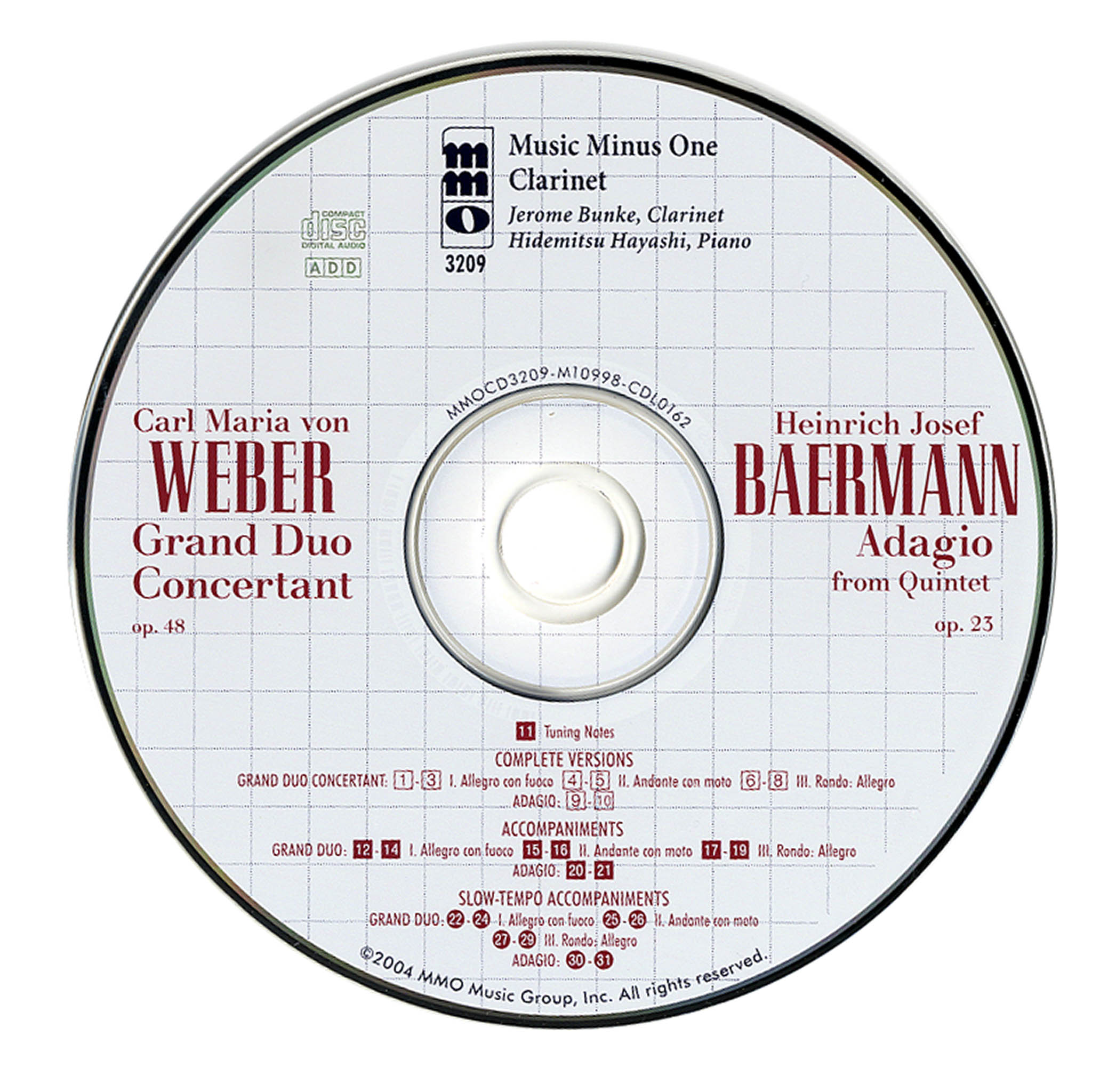 Weber Grand Duo Concertant, Op. 48 / Baermann Adagio Audio
