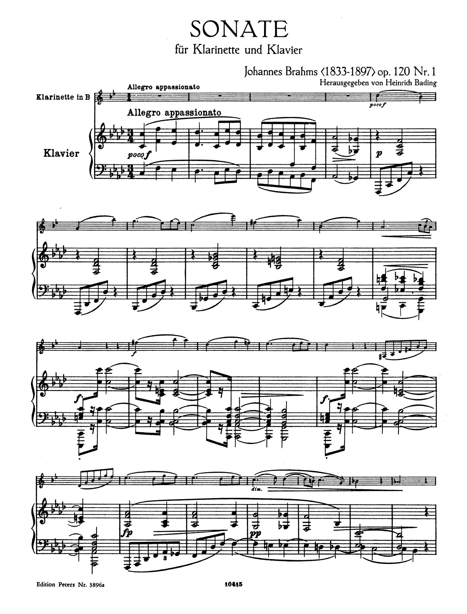 Sonata Op. 120 No. 1 Score