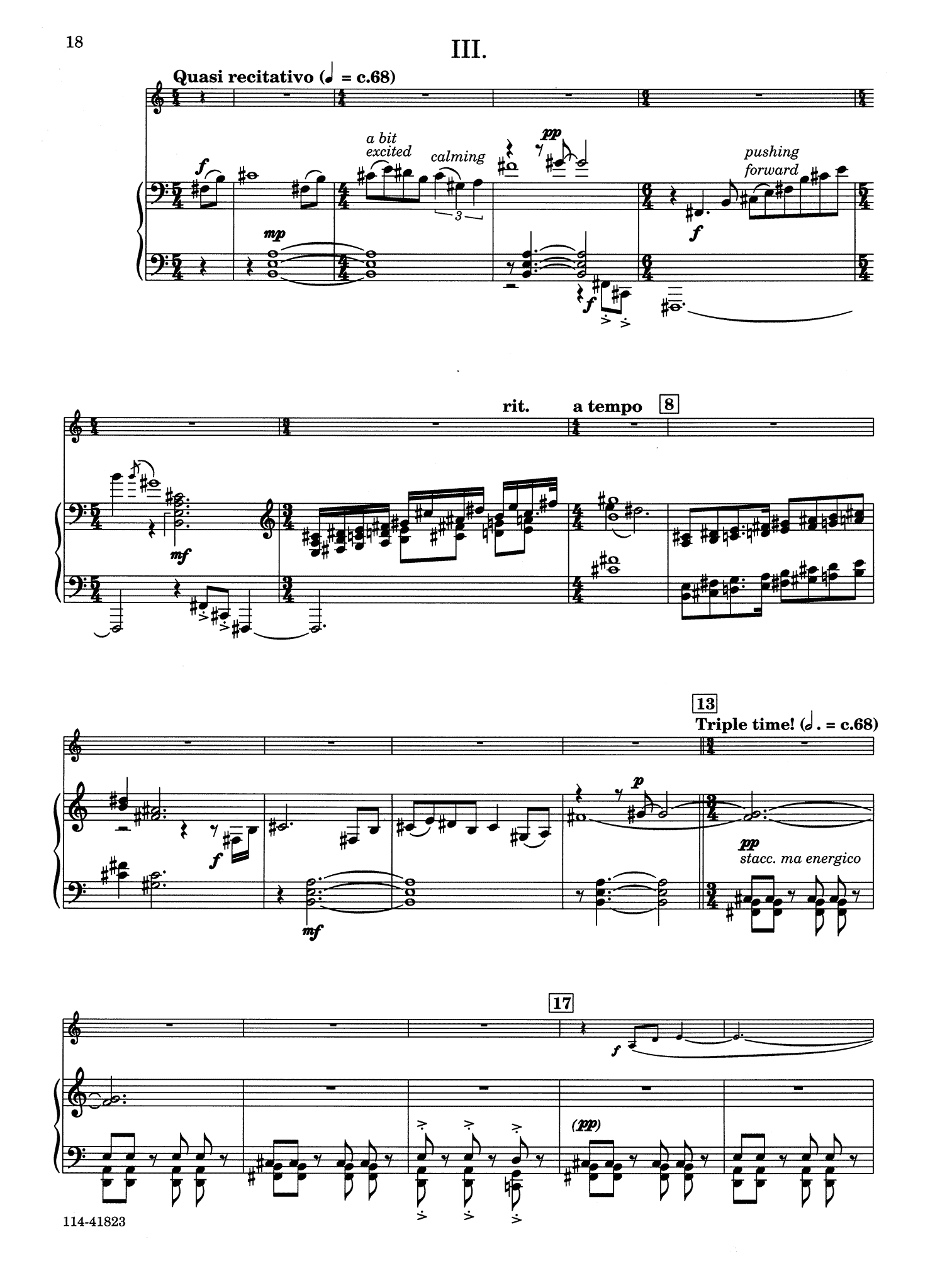 Dorff Summer Solstice clarinet concerto piano reduction - Movement 3