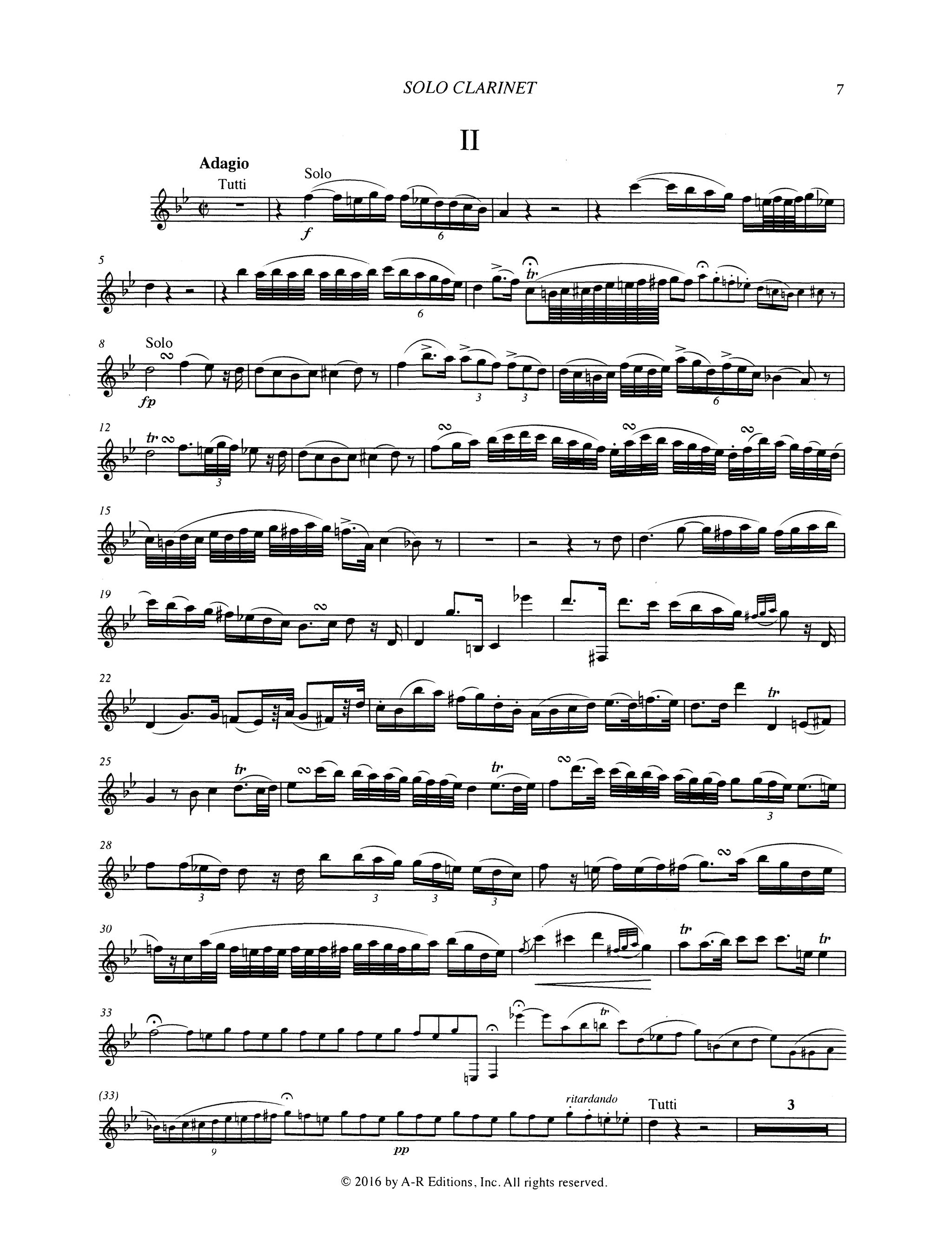 Philipp Jakob Riotte Clarinet Concerto in C Minor, Op. 36 - Movement 2