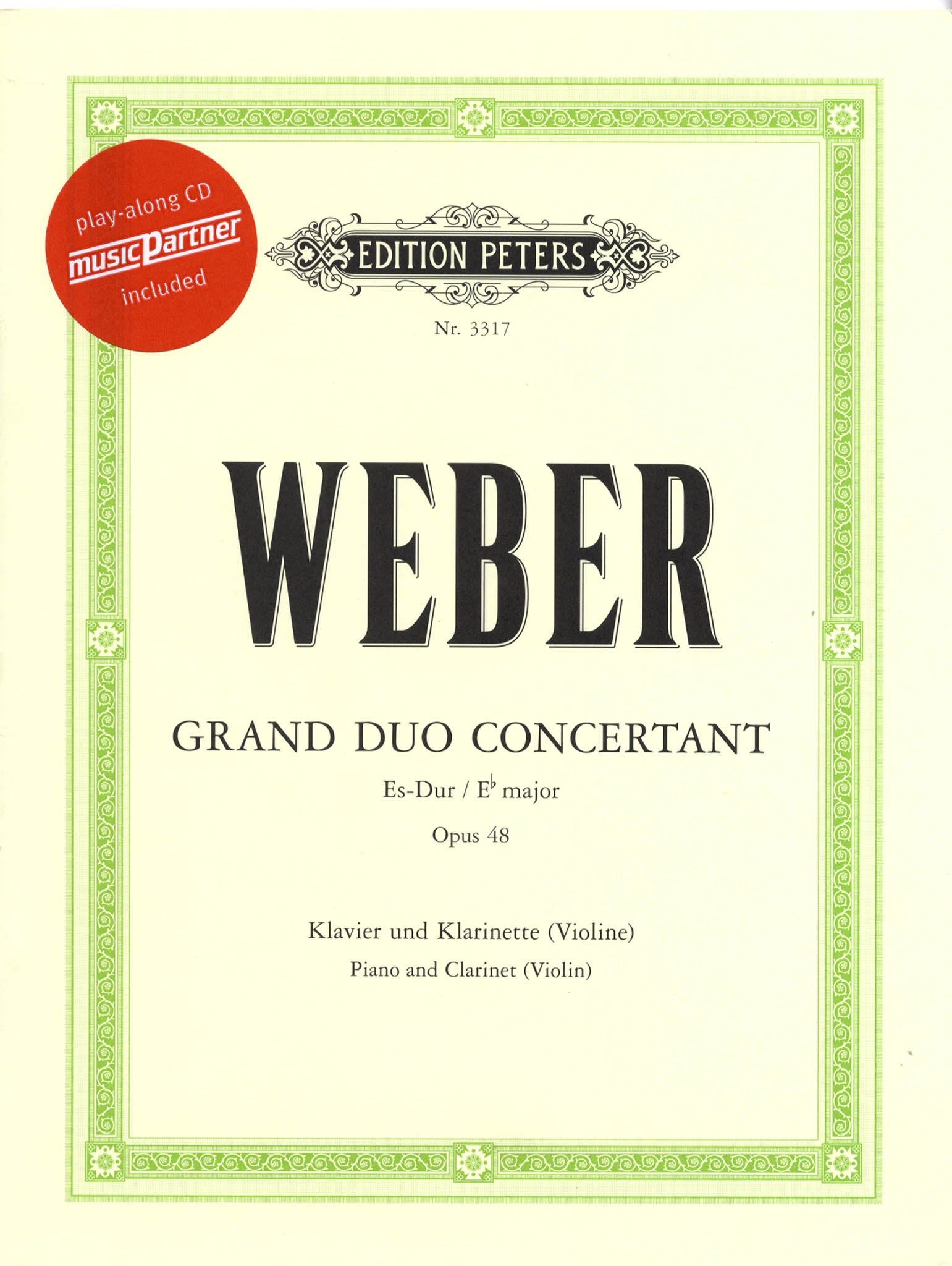 Weber Grand Duo Concertant, Op. 48, with audio Peters