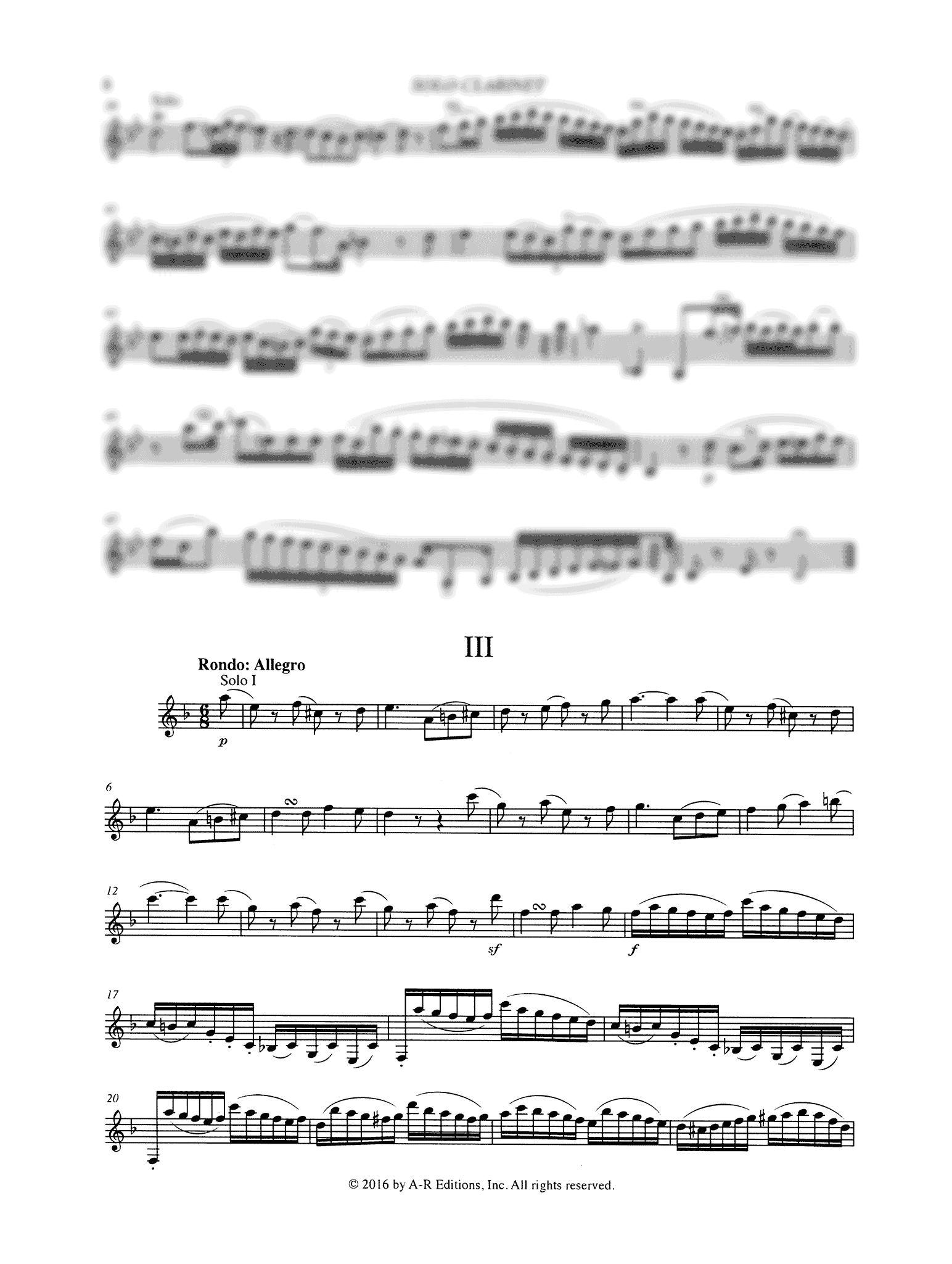 Philipp Jakob Riotte Clarinet Concerto in C Minor, Op. 36 - Movement 3