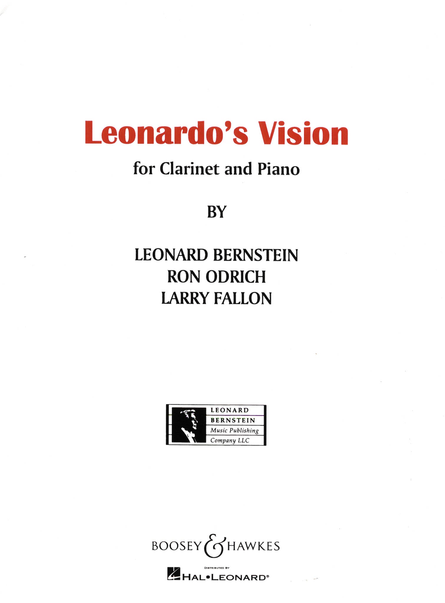 Leonardo’s Vision Bernstein Odrich Fallon for clarinet and piano cover