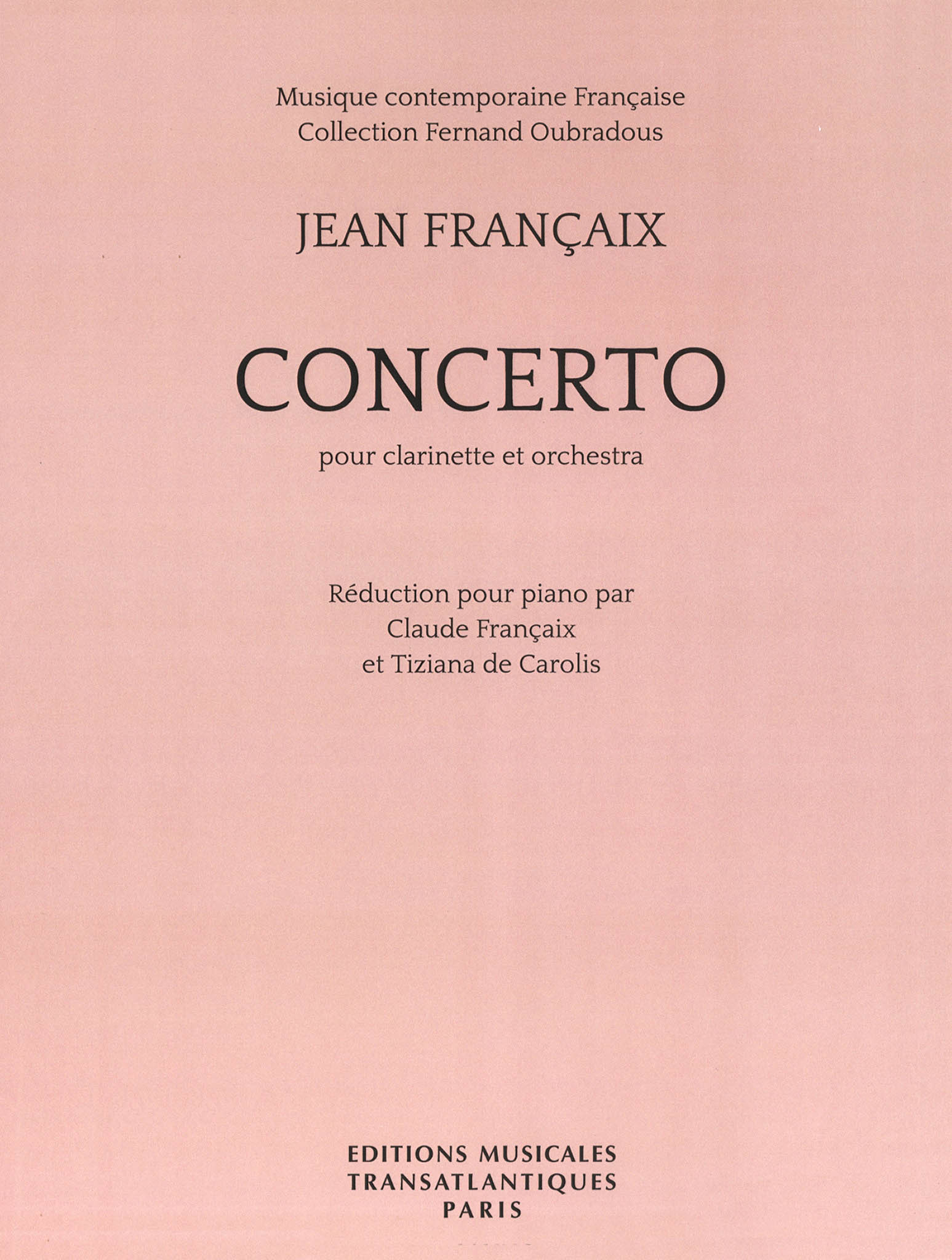 Françaix, Jean Clarinet Concerto Cover