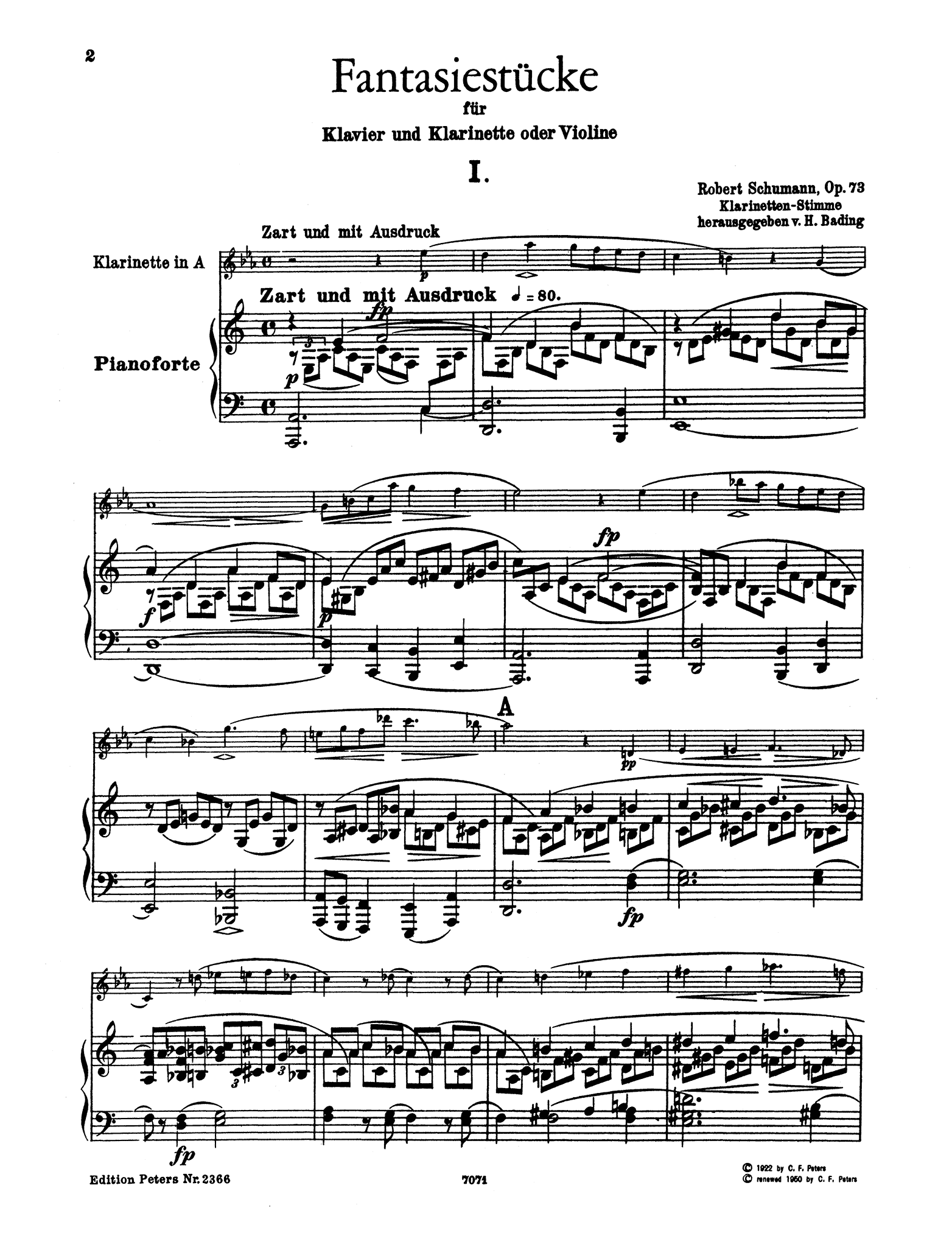 Fantasiestücke, Op. 73 - Movement 1