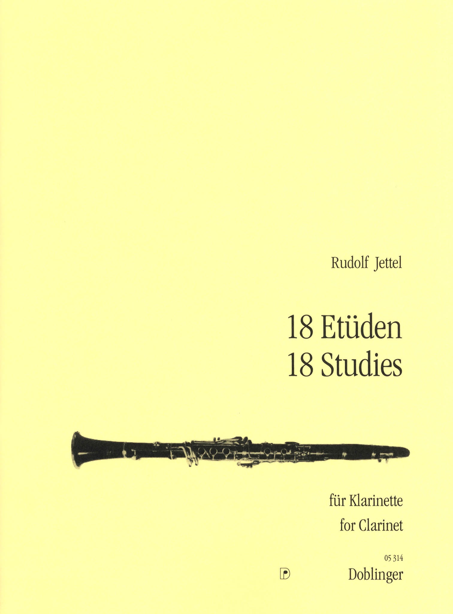Jettel 18 Études for Clarinet Cover