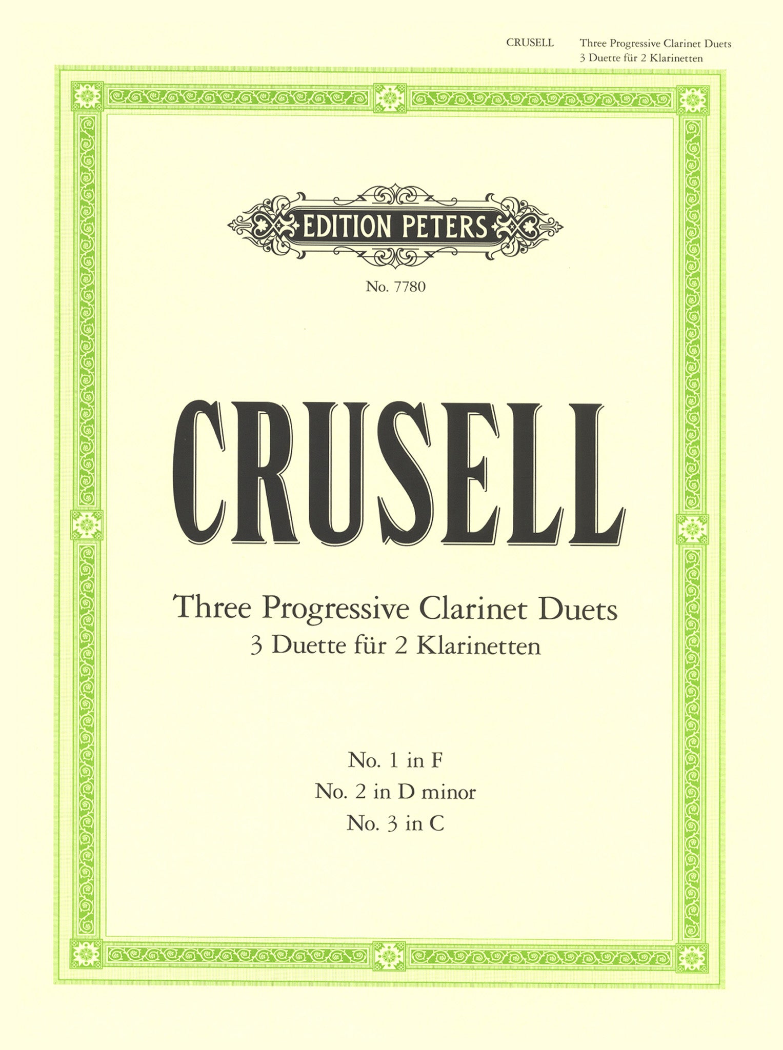 Crusell 3 Clarinet Duets cover