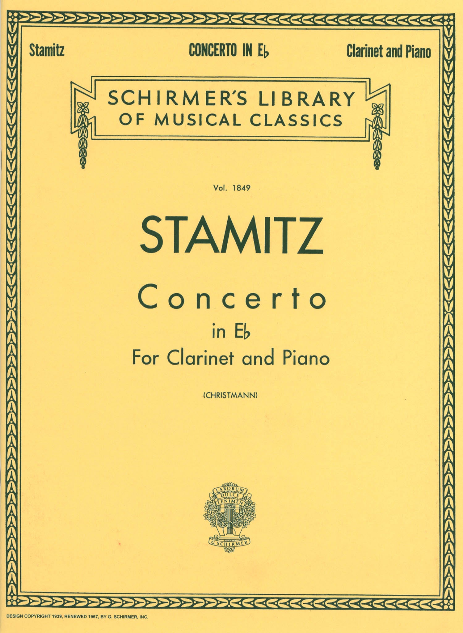 Clarinet Concerto in E-flat Major Cover